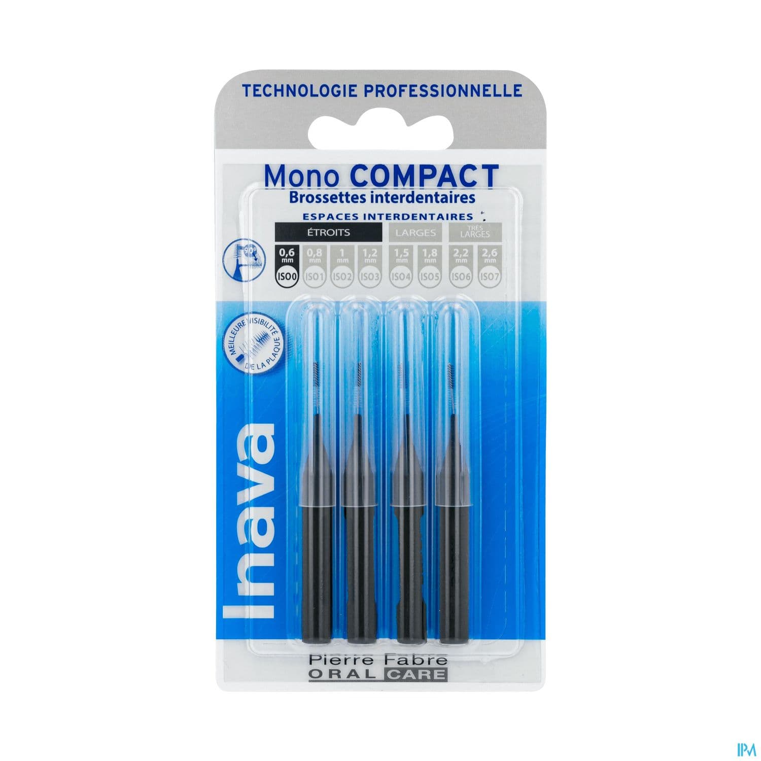 Inava Mono Compact Brossette Noir X4 — Pharmacie de l'hotel de ville