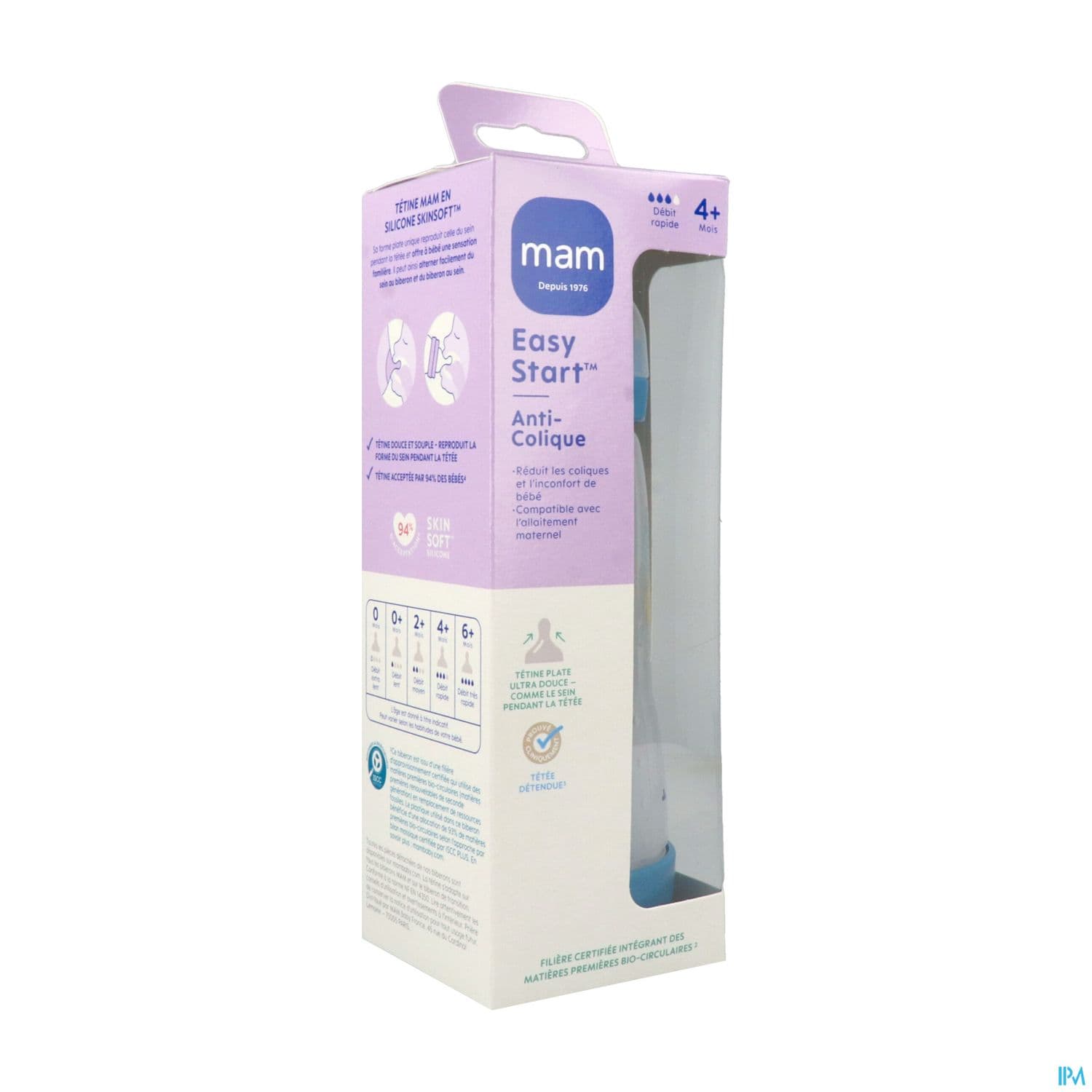 Mam Biberon Easy Start Anticolique 320ml Ocean Tetine Debit 3