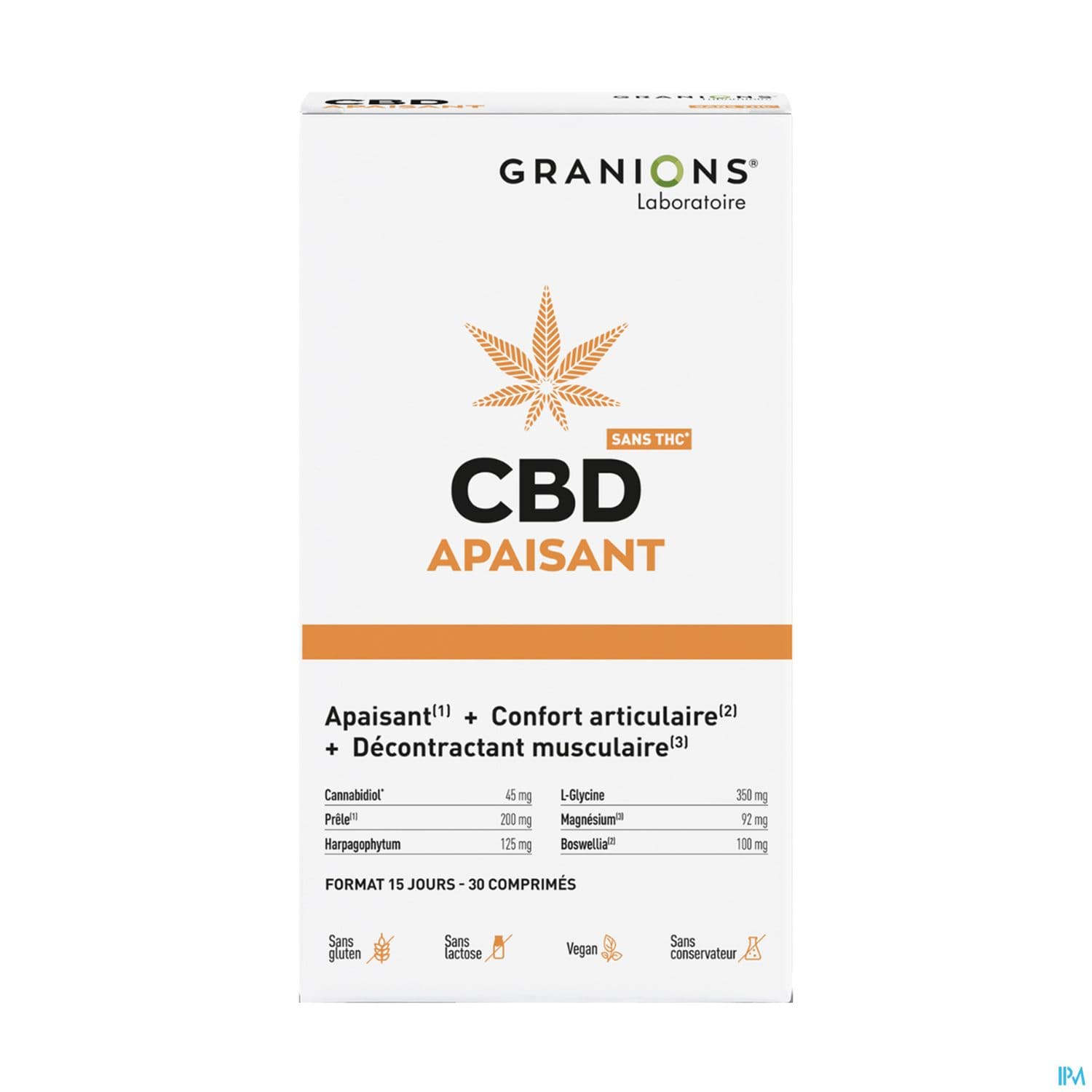 Granions Cbd Apaisant Muscles Articulations Comprime 30