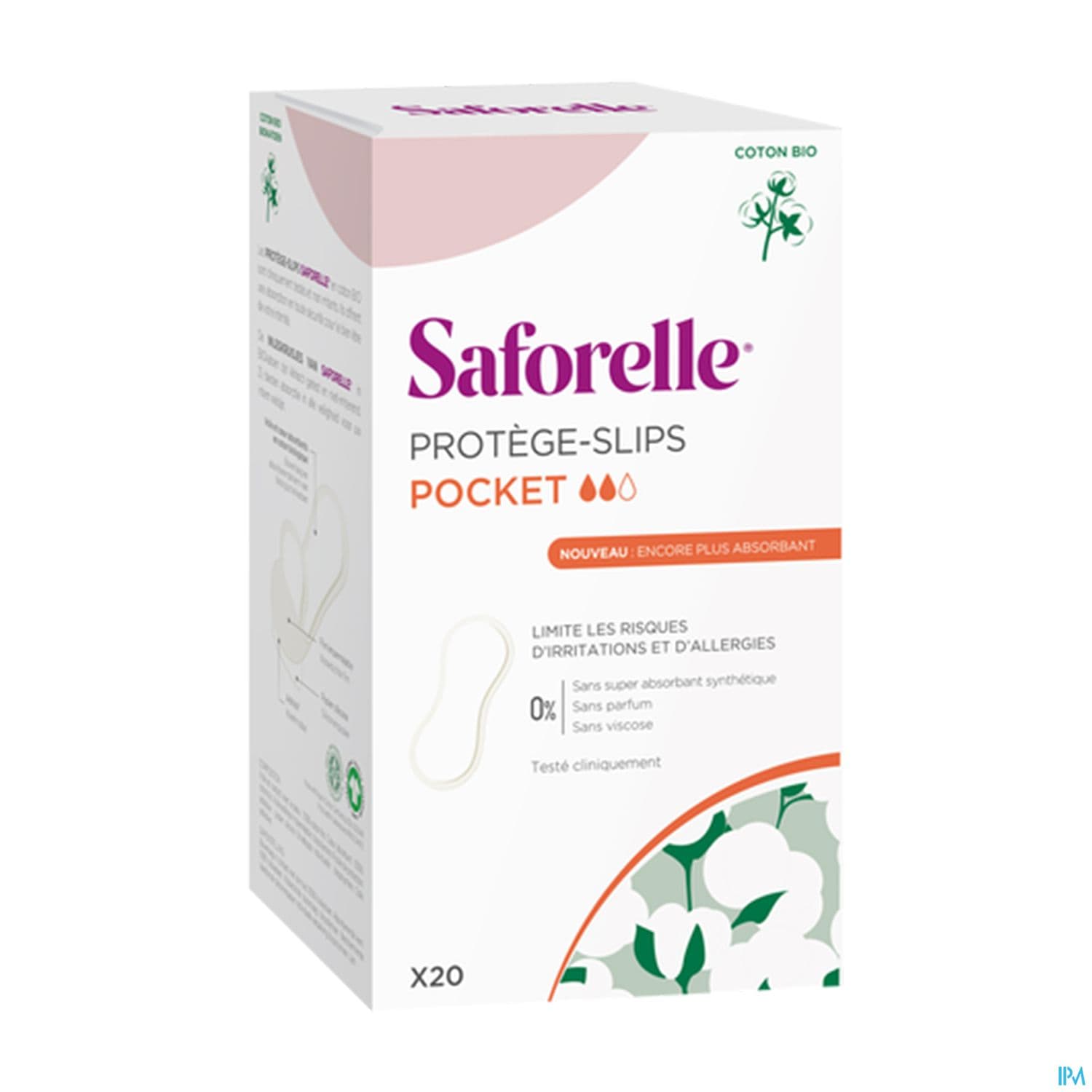 Saforelle Protege Slip Extrafin 100% Coton Bio 20