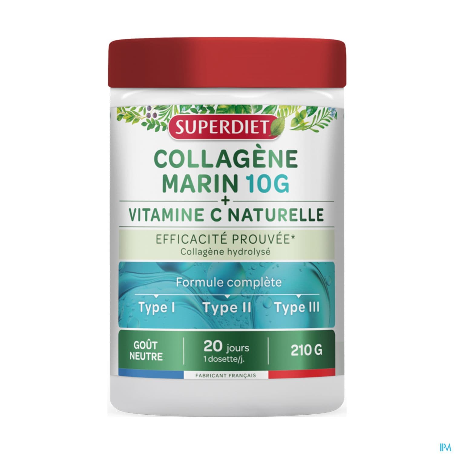 Superdiet Collagene Marin + Vitamine C Naturelle Poudre 210g