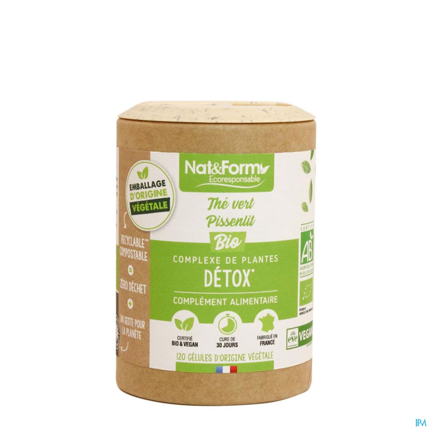 Nat Et Form Ecoresponsable The Vert Pissenlit Bio Gelule Vegetale 120