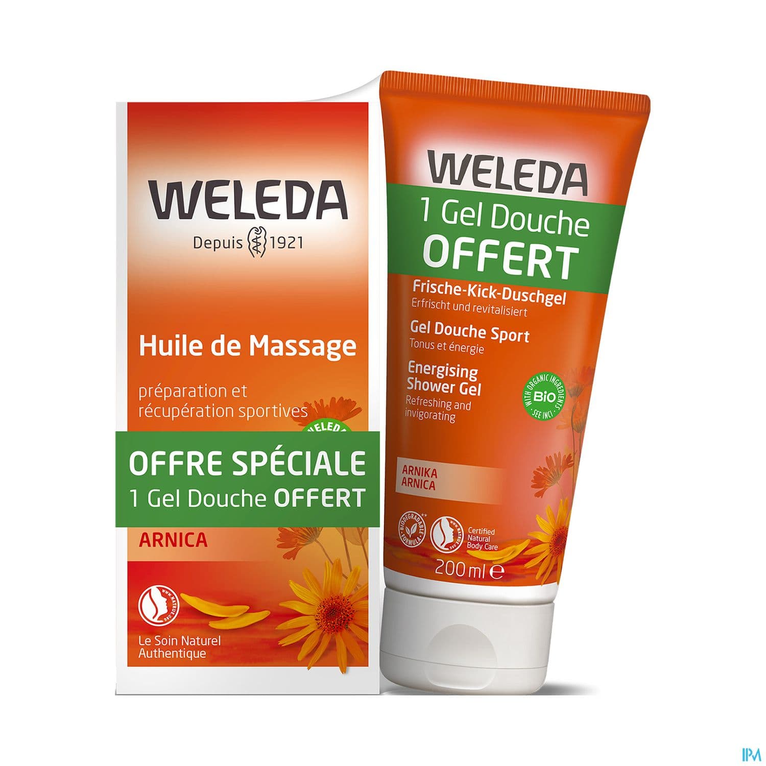 Weleda Arnica Huile De Massage 200ml + Sport Gel Douche Arnica 200ml