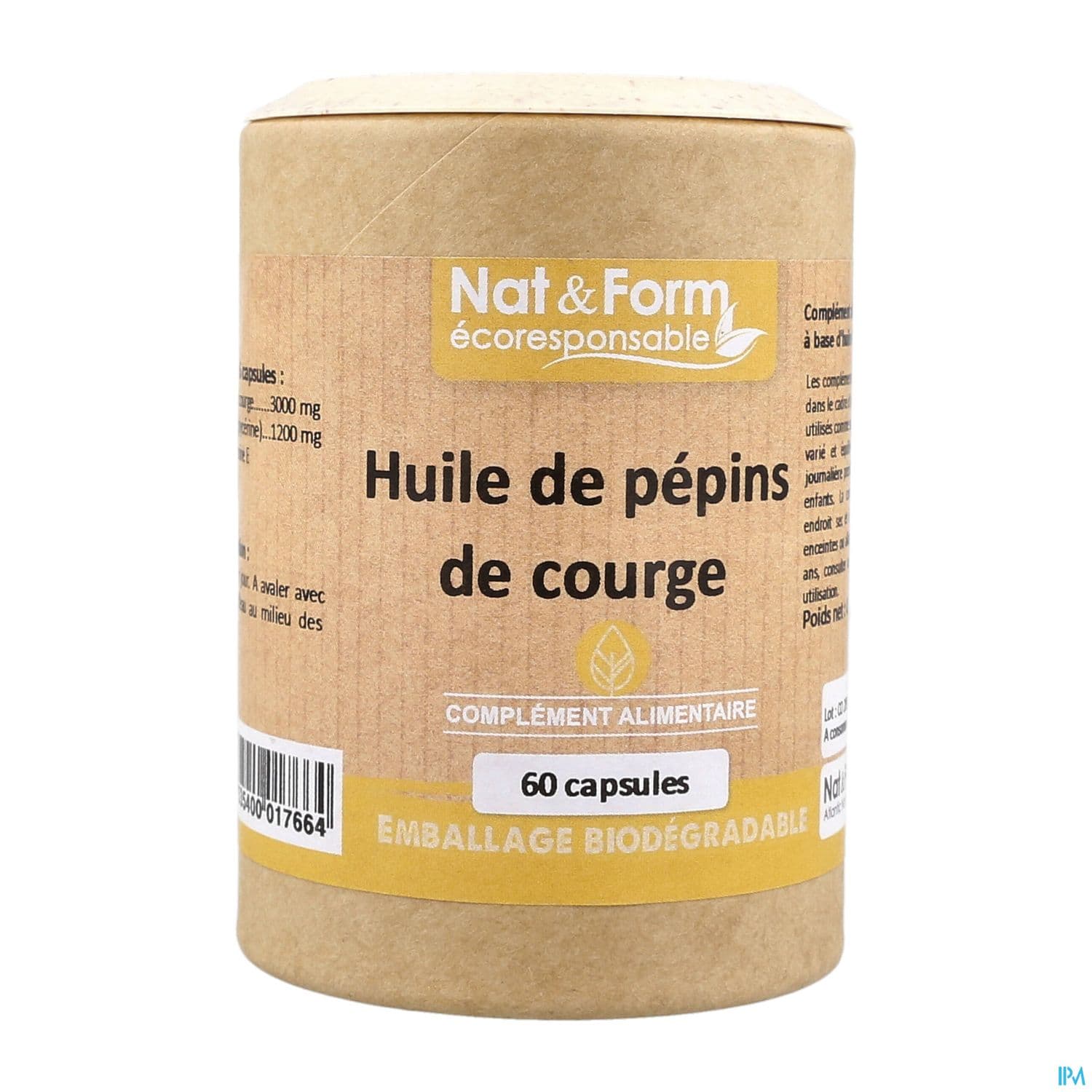 Nat Et Form Ecoresponsable Huile De Pepins De Courge Capsule 60 — Pharmacie La Rose
