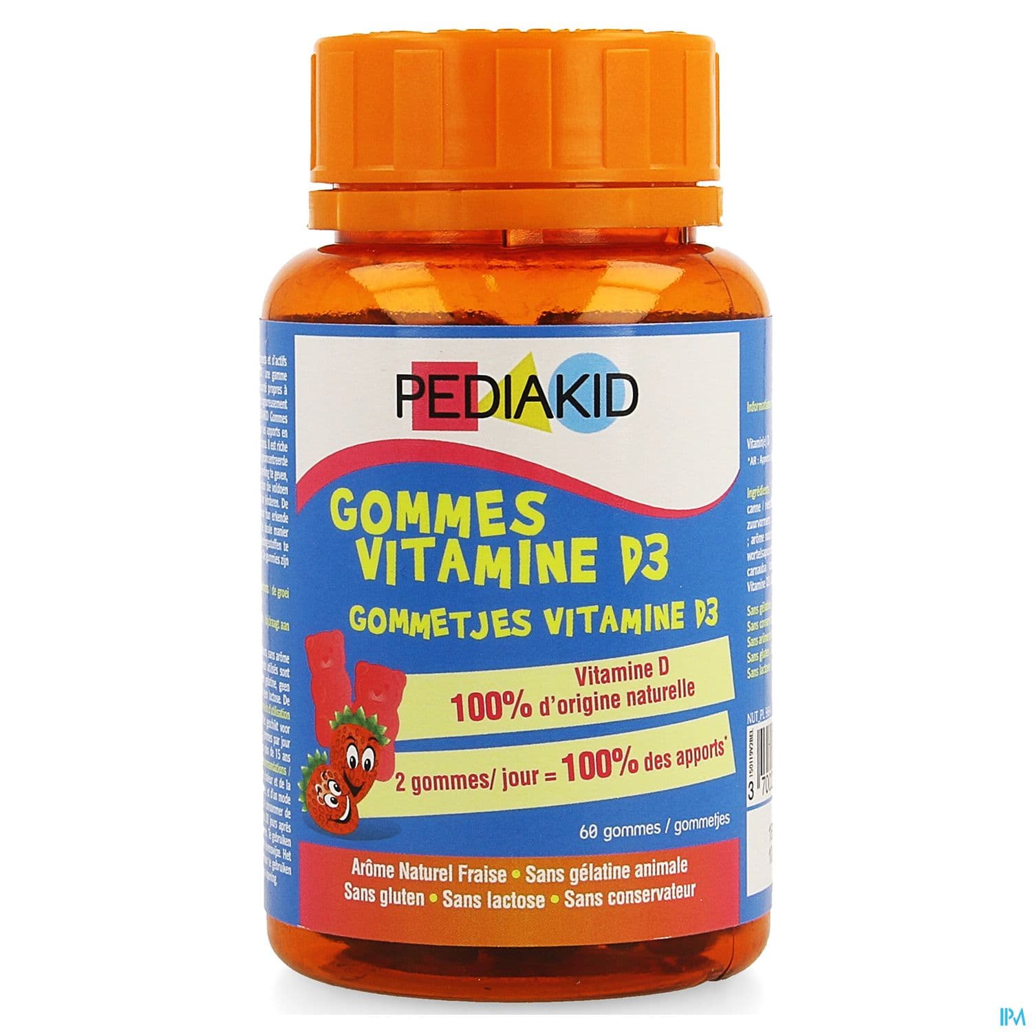 PEDIAKID GOM VIT D3 FRAISE 60