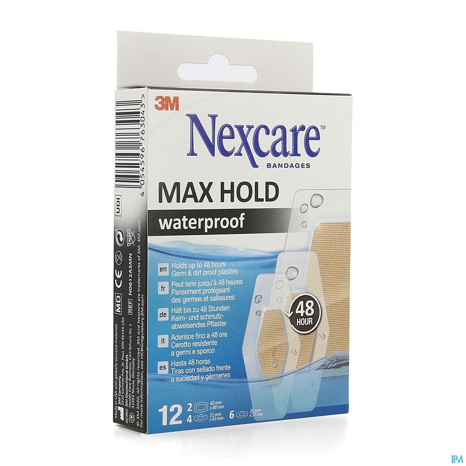 NEXCARE MAX HOLD WATERP PANS 12