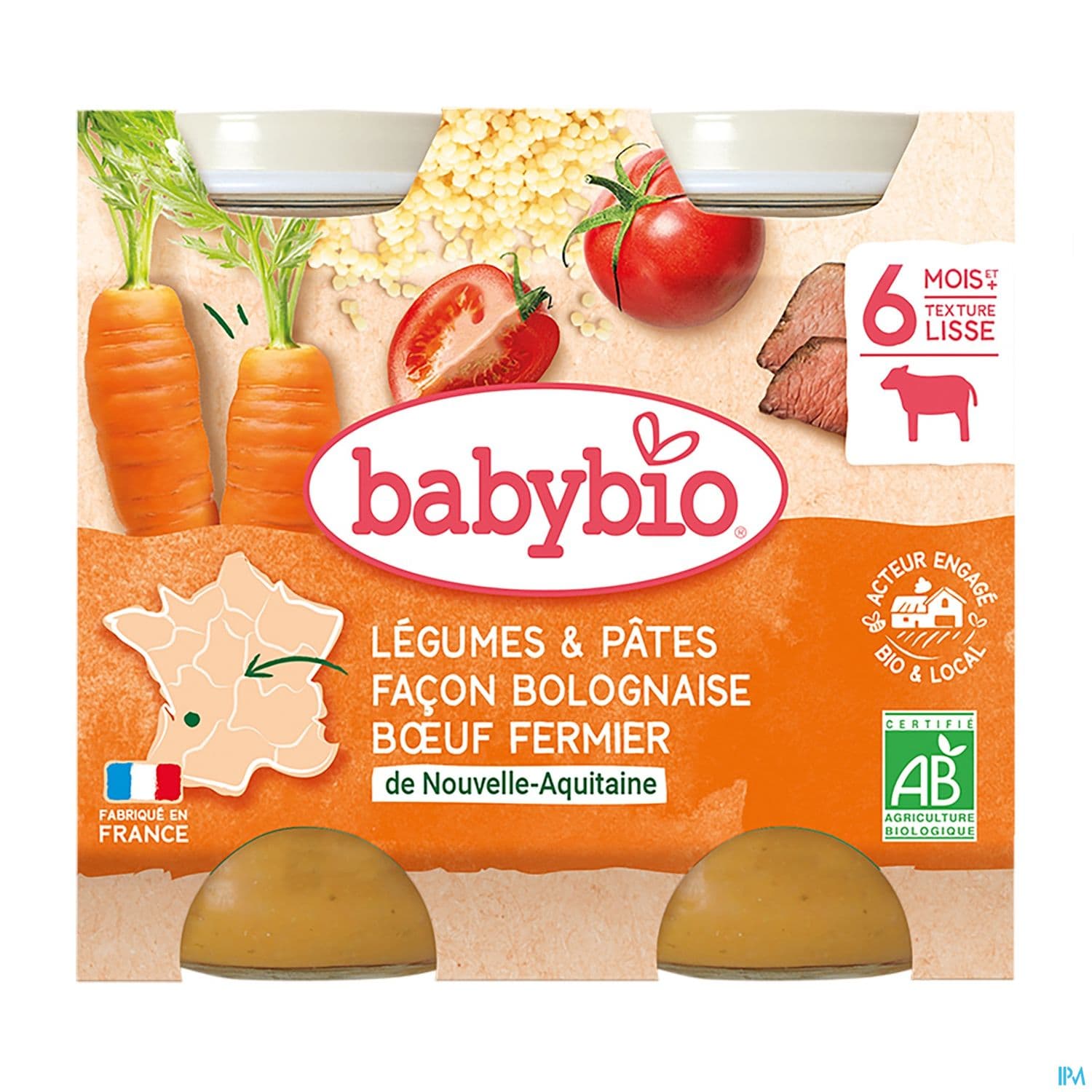 BABYBIO MENU LEG/PATE BOLO 2X200G