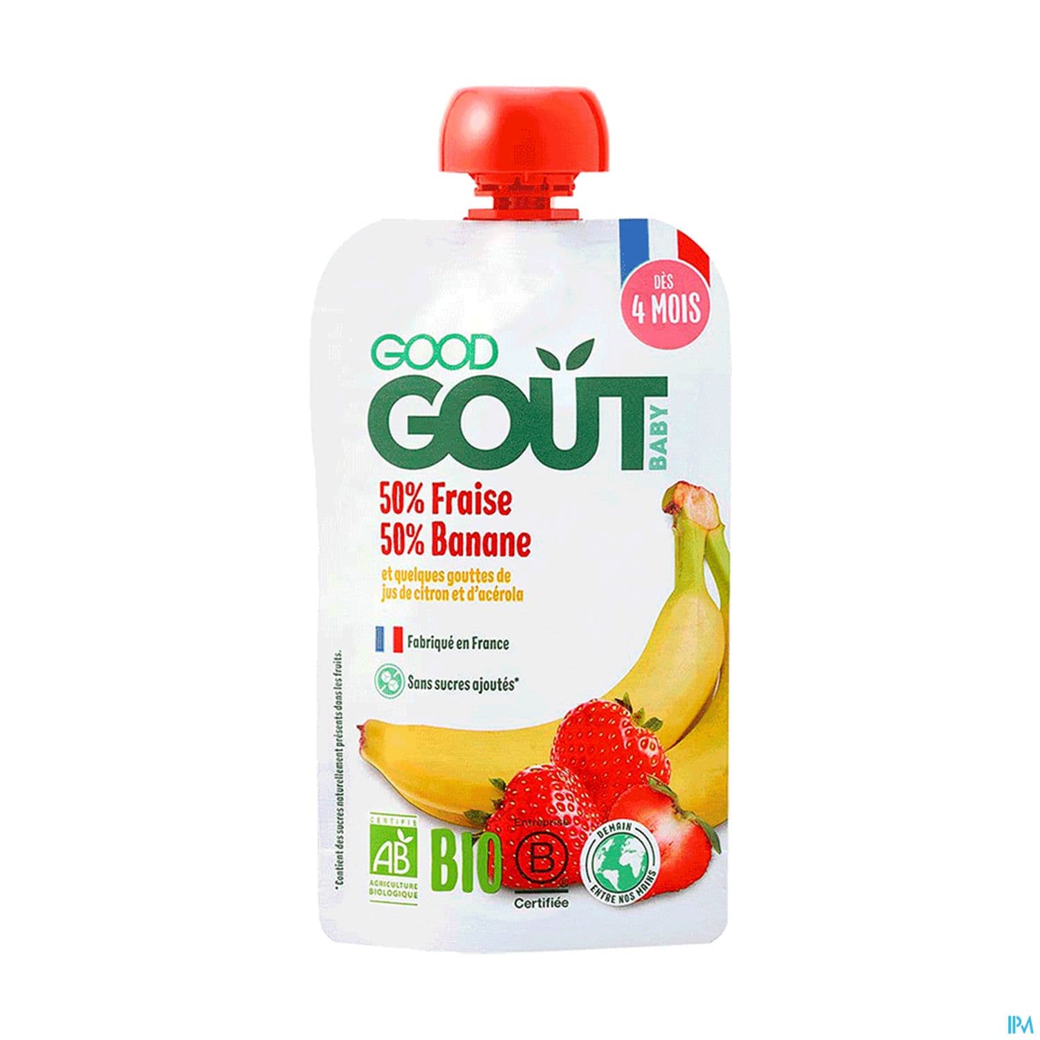 GOODGOUT FRAISE BANANE GOURDE 120G