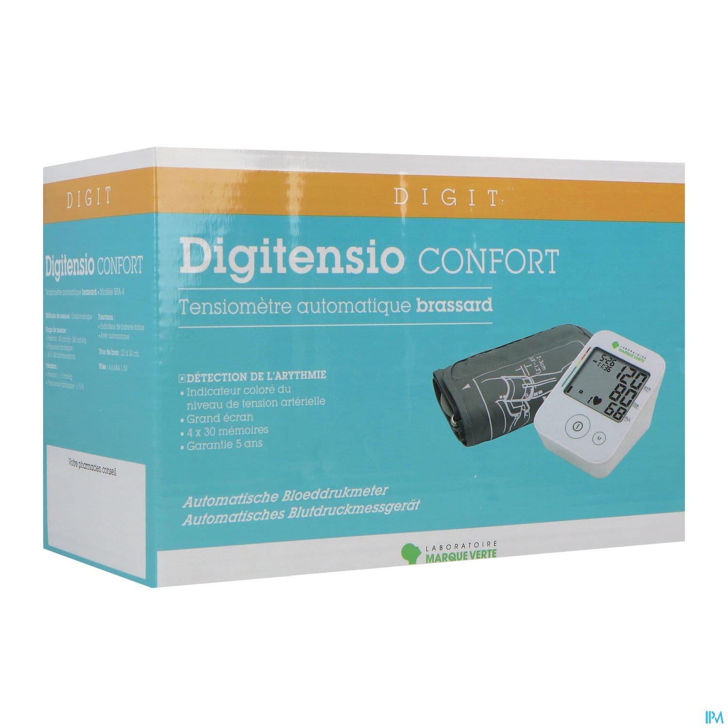 Marque Verte Digitensio Confort Tensiometre Brassard Avec Detection Arythmie