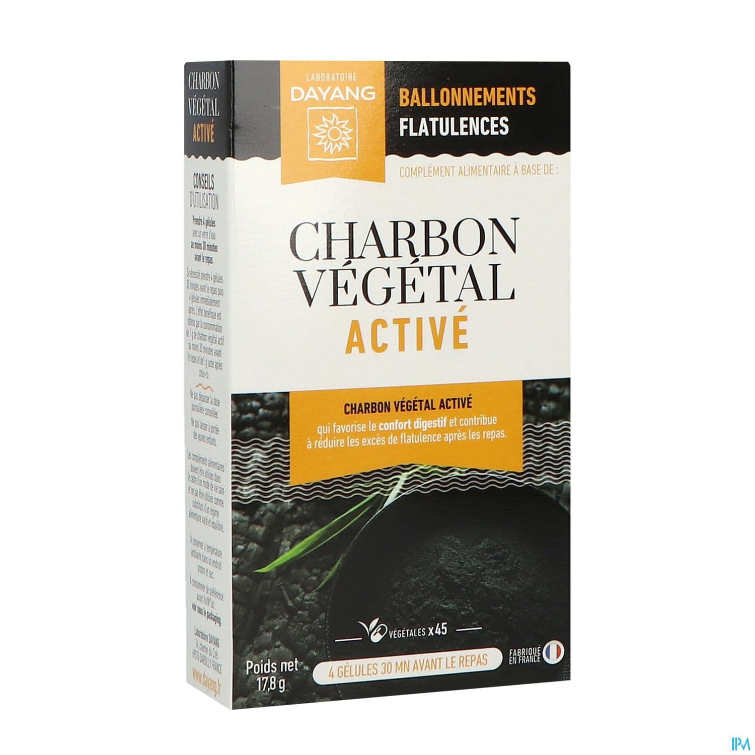 DAYANG CHARBON VEG ACTIVE GELUL 45 — Pharmacie La Sorbonne
