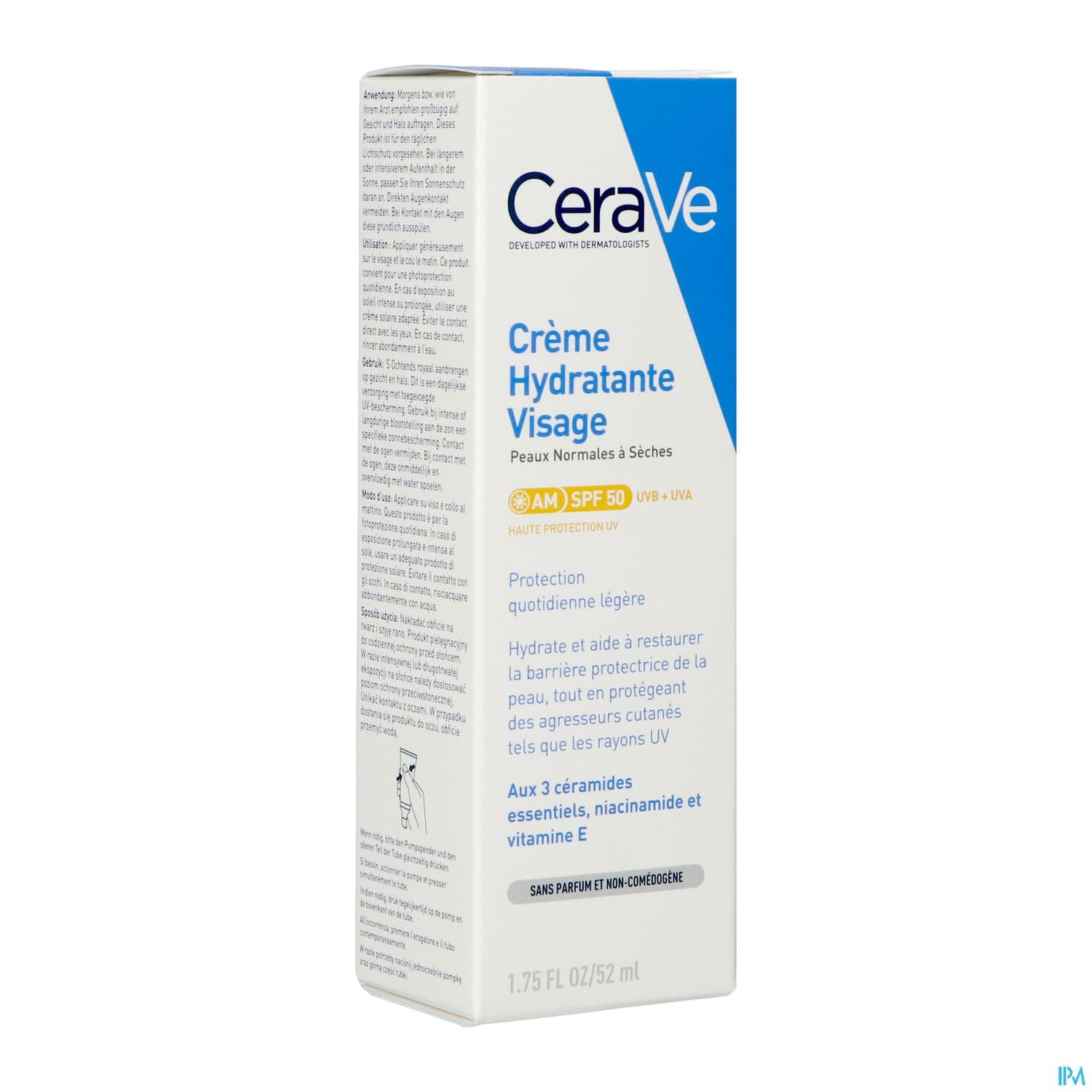 Cerave Creme Hydratante Visage Spf50 52ml — Pharmacie Dall'oglio Poillevey