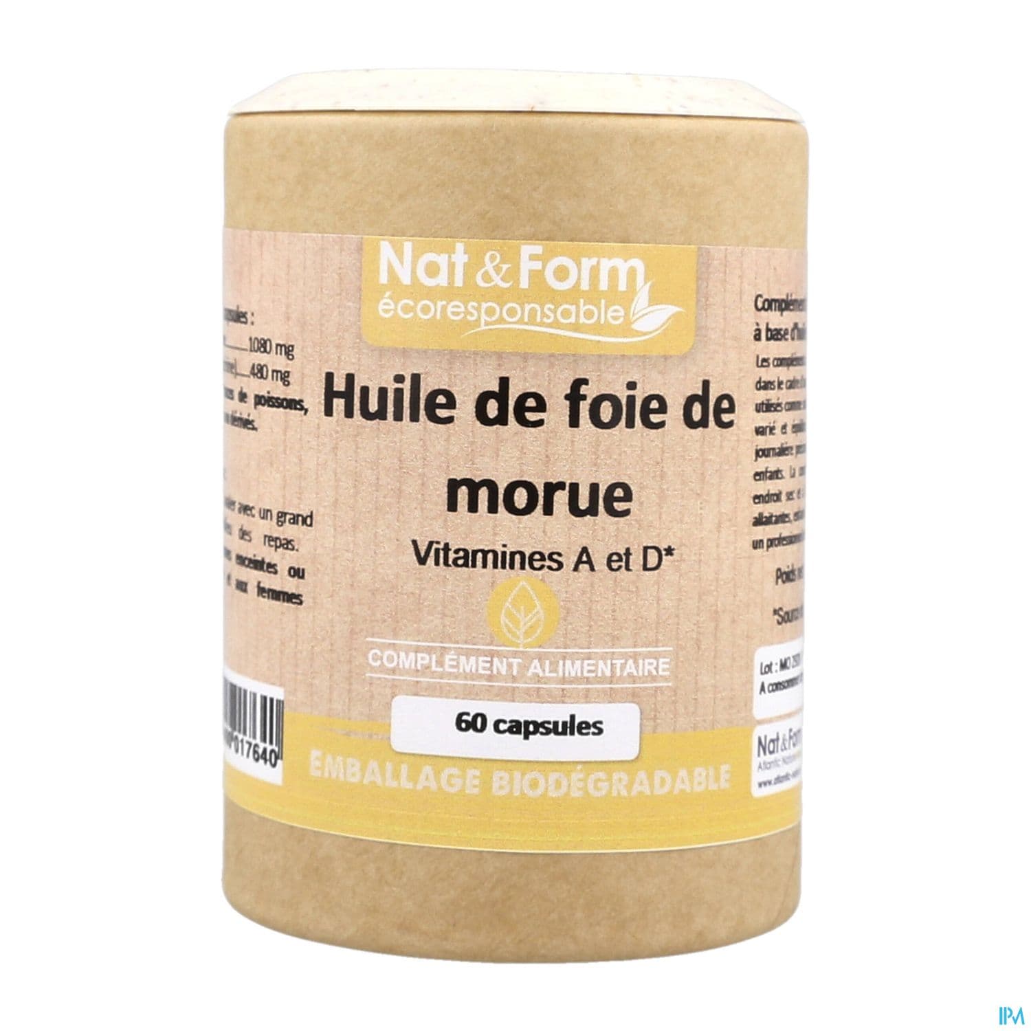 Nat Et Form Ecoresponsable Huile De Foie De Morue Capsule 60 — Pharmacie Pharmavance Pierre Fontaine