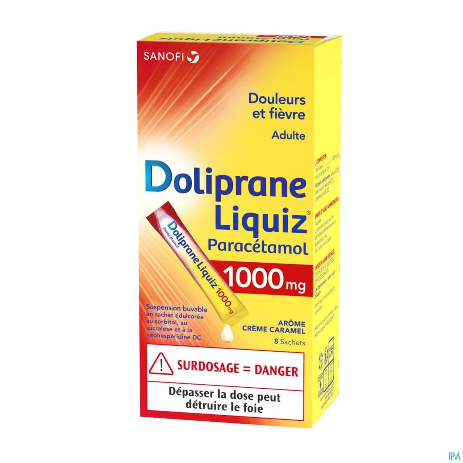 DOLIPRANELIQUIZ 1 000MG SACHET 8