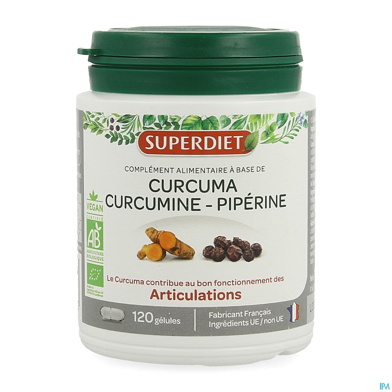 Super Diet Curcuma Curcumine Piperine Caps 120