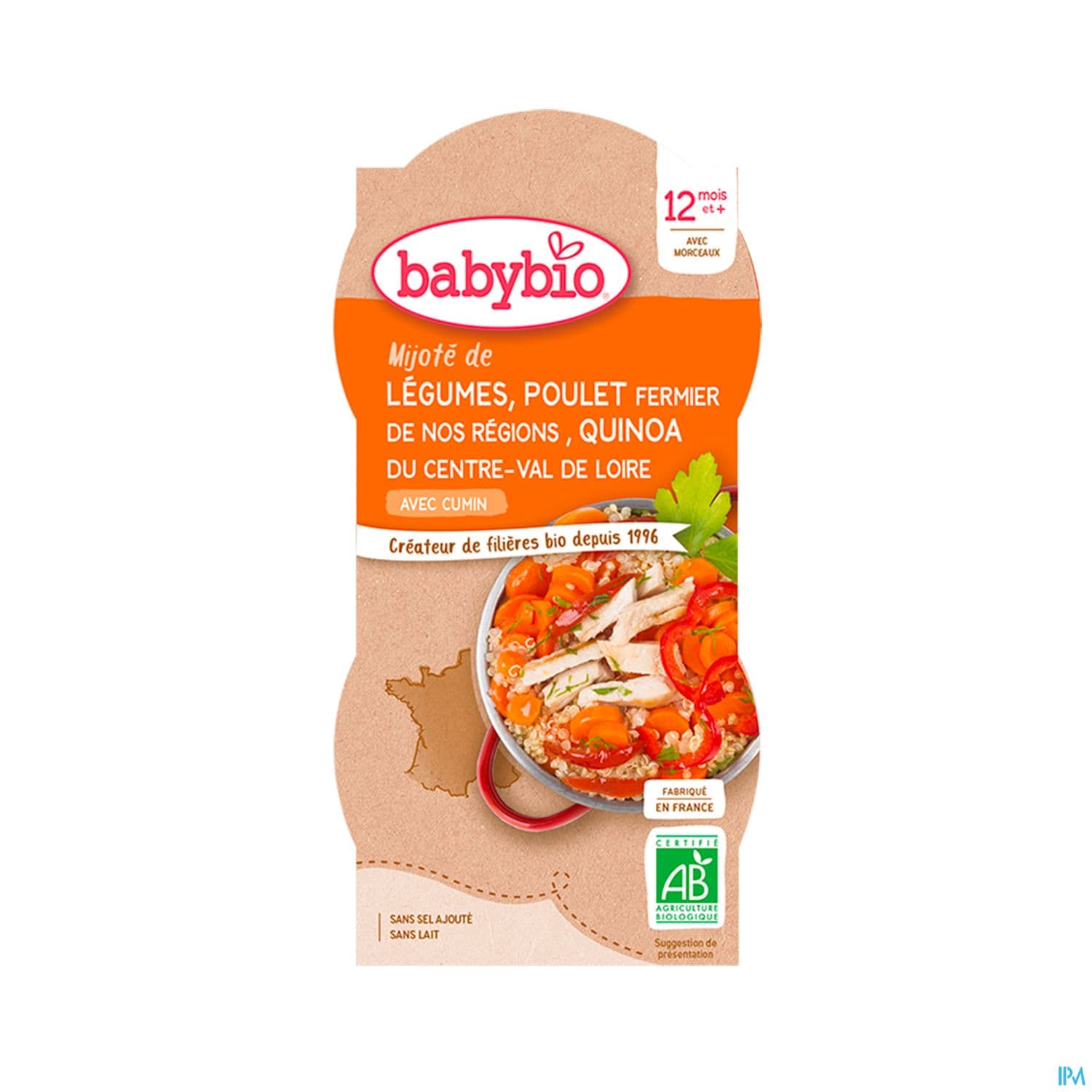 BABYBIO MENU POULET/QUIN2X200G