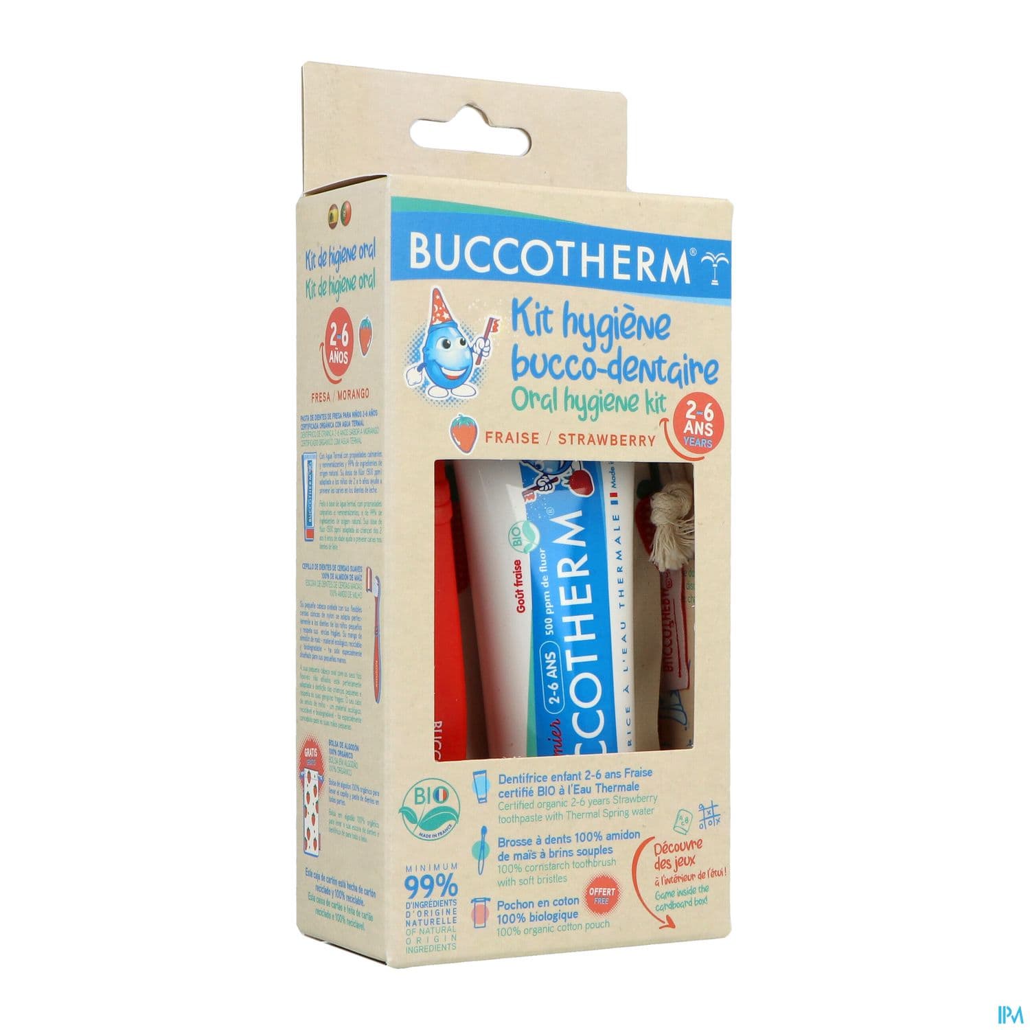 Buccotherm 2/6ans Dentifrice Fraise Bio 50ml + Brosse A Dents
