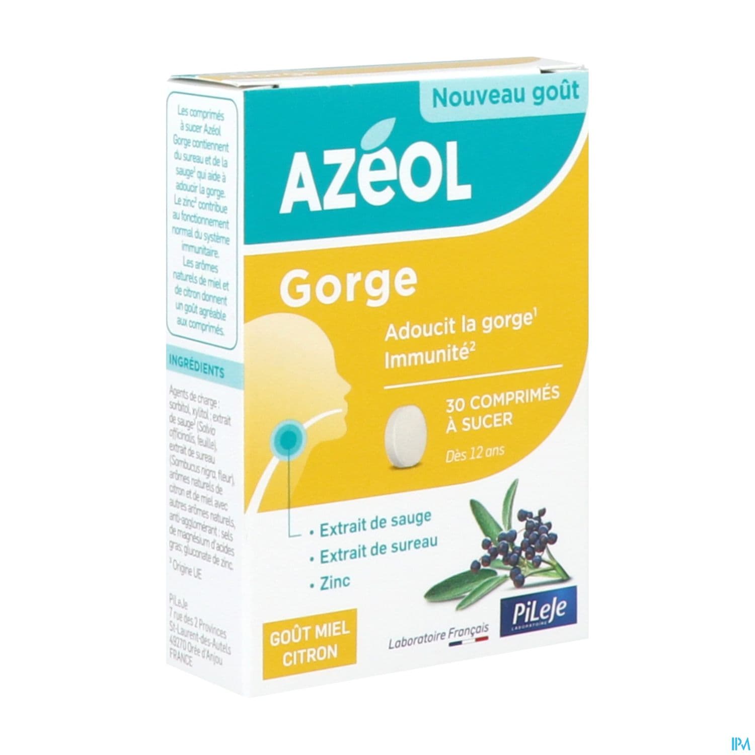 Pileje Azeol Gorge Comprime Miel Citron 30