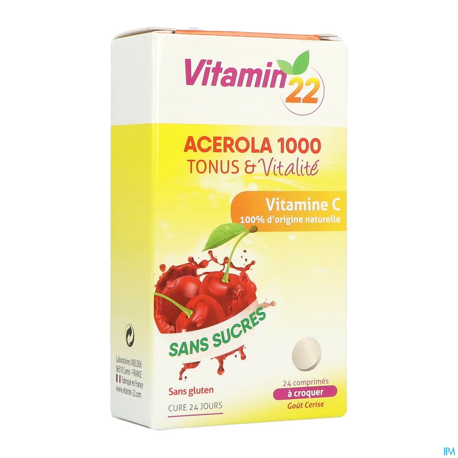 Ineldea Vitamin 22 Acerola 1000 Vitamine C Naturelle Comprime A Croquer 24