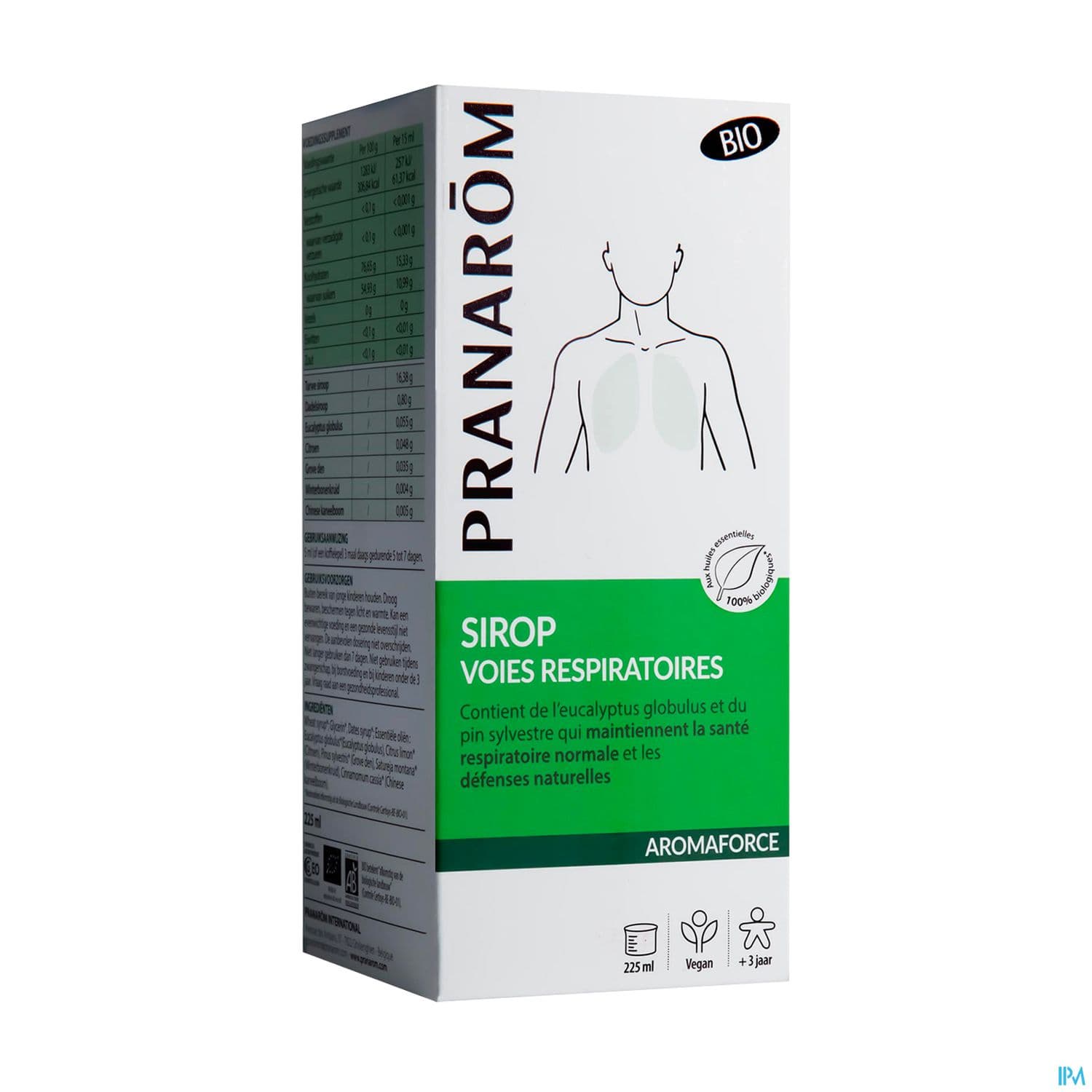 Pranarom Aromaforce Sirop Voies Respiratoires Bio 225ml