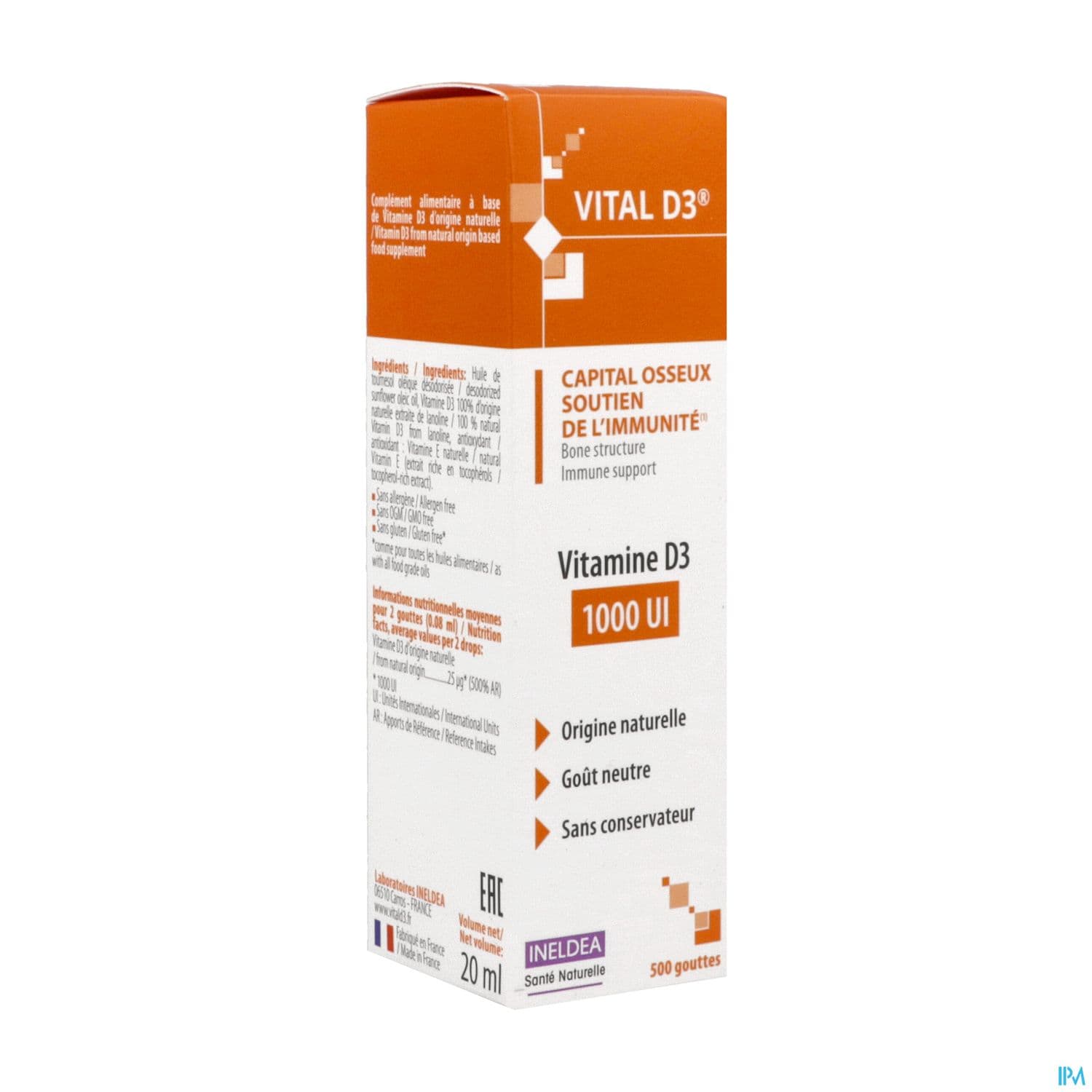 Ineldea Isn Vital D3 Capital Osseux Immunite 20ml
