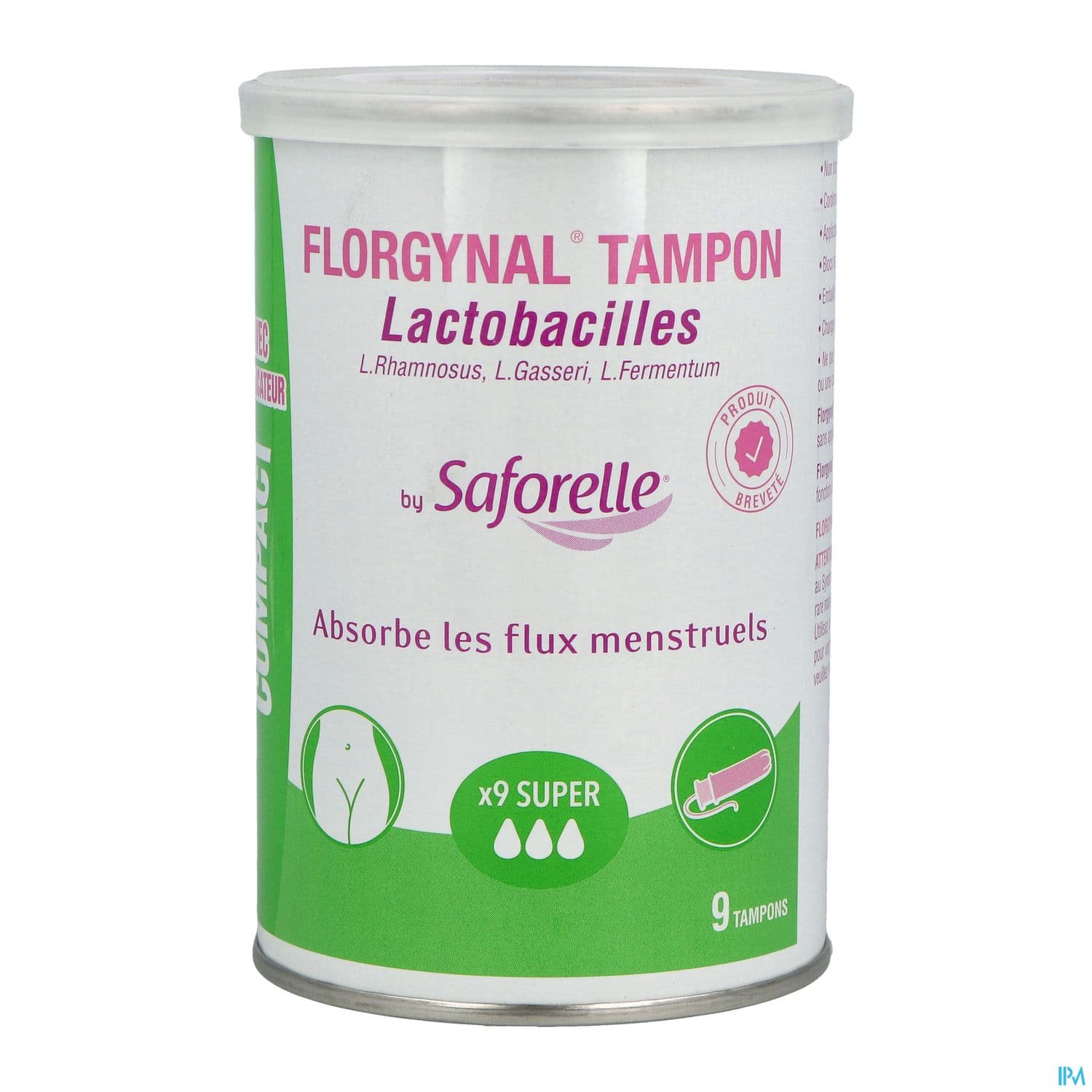 Florgynal Tampon Compact Super Boite De 9 Tampon Avec Applicateur