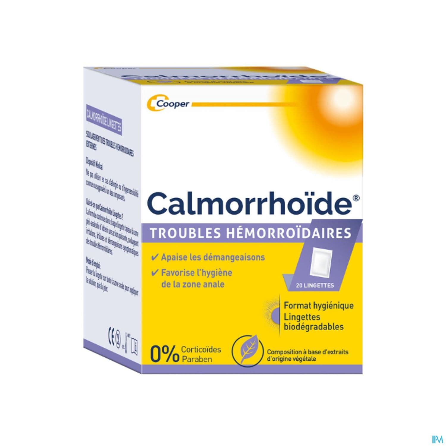 Cooper Calmorrhoide Troubles Hemorroidaires Lingette 20 — Pharmacie Principale des Grésillons