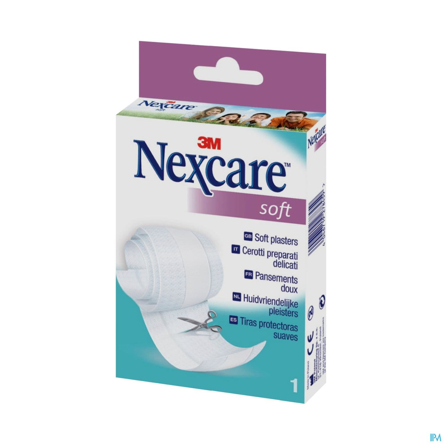 3m Nexcare Soft Bande A Decouper Blanche 8cm X 1m