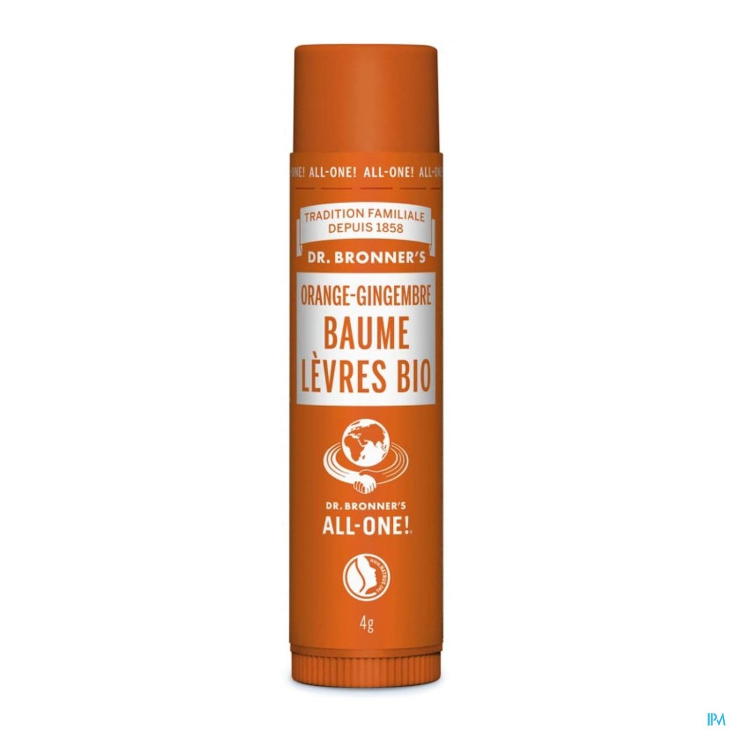 Dr Bronner's Stick A Levres Bio Orange Gingembre 4g