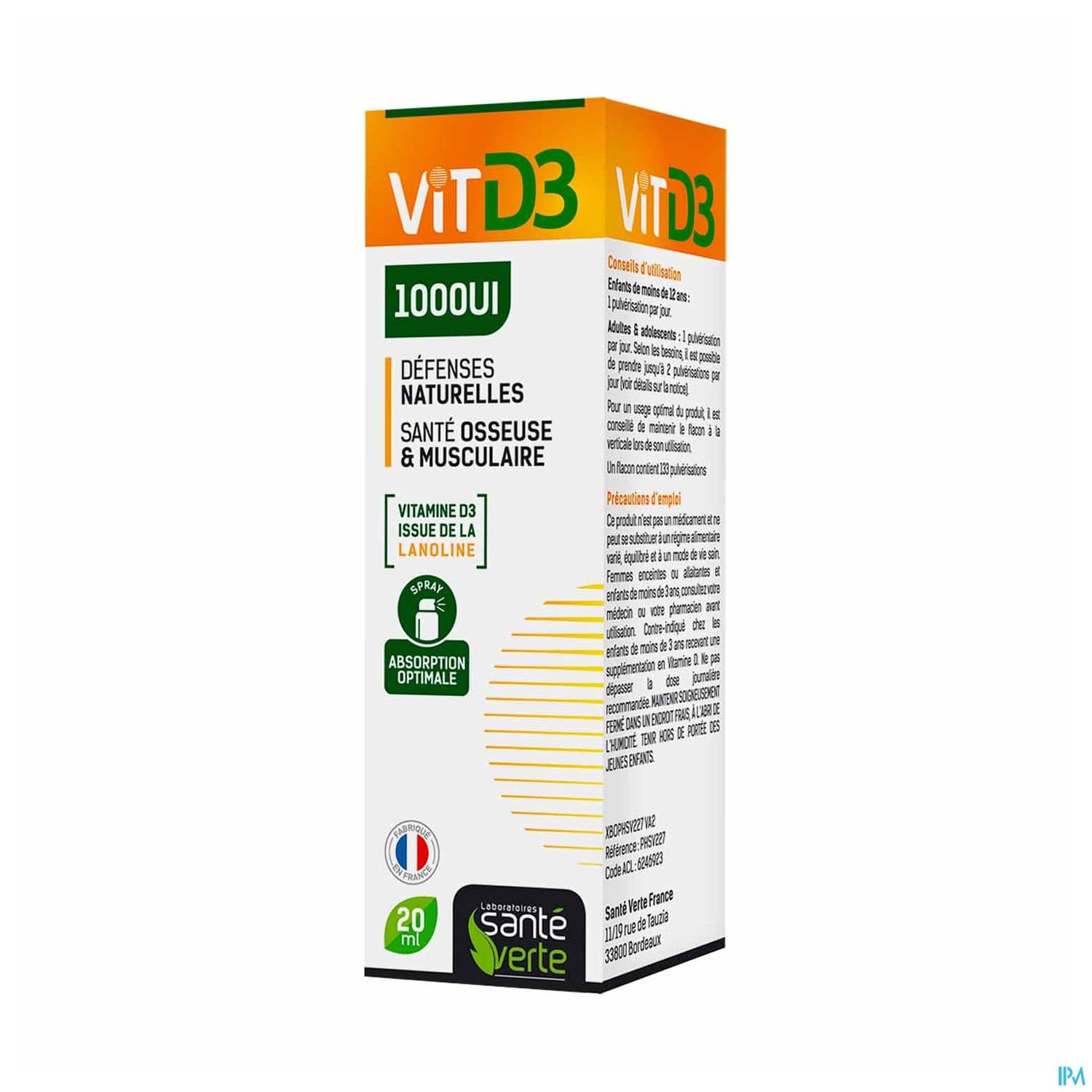 SANTE VERTE VIT D3 1000UI 20ML