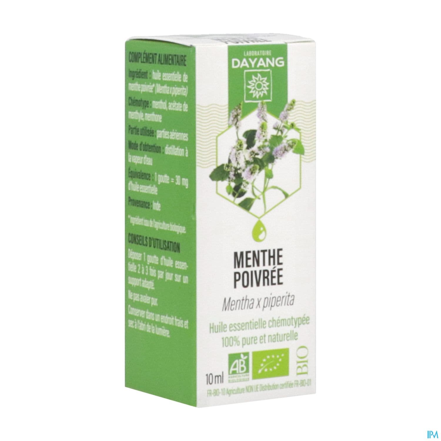 Dayang Huile Essentielle Menthe Poivree Bio 10ml