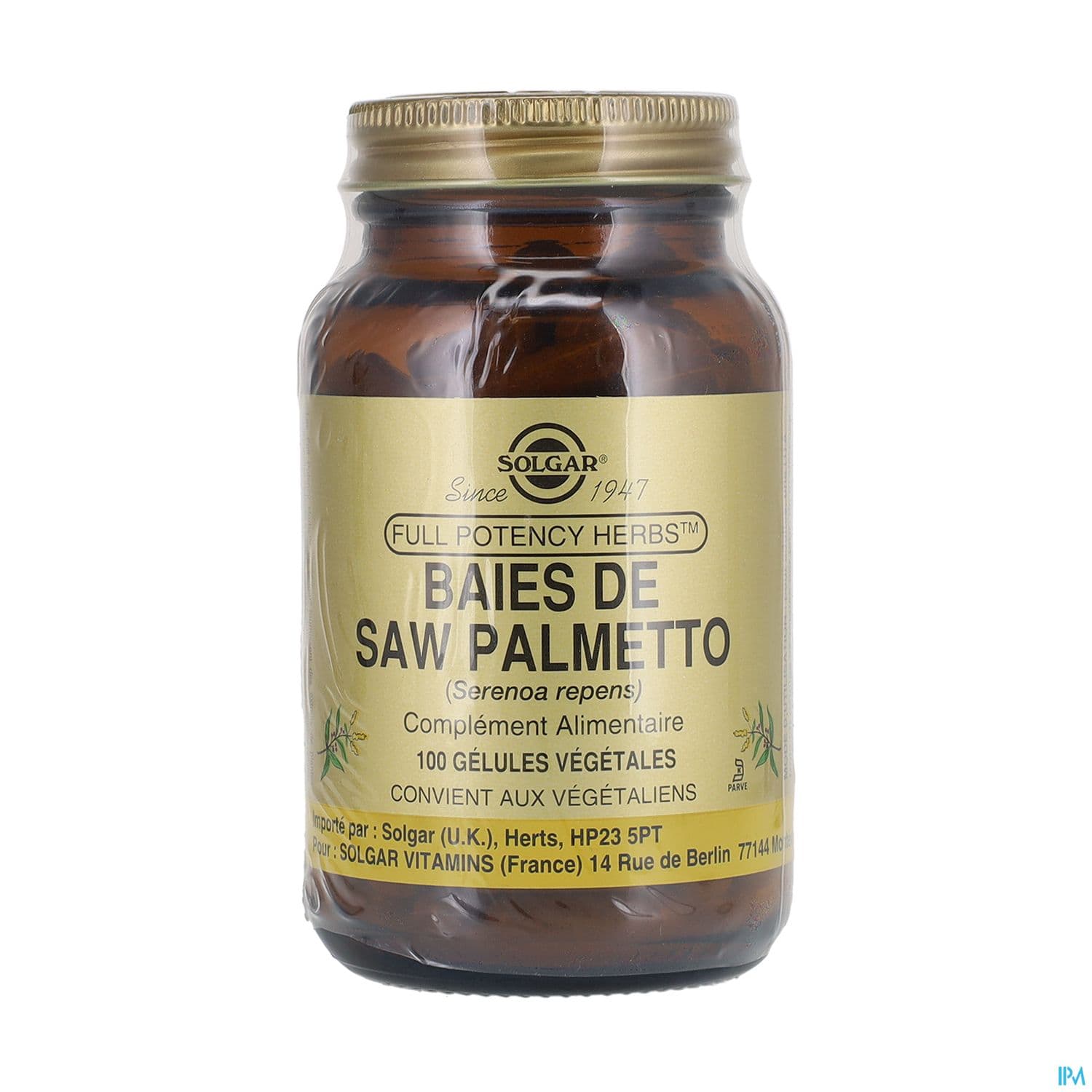 Solgar Full Potency Saw Palmetto Gelule Vegetale 100 — Pharmacie Pharmavance Auteuil