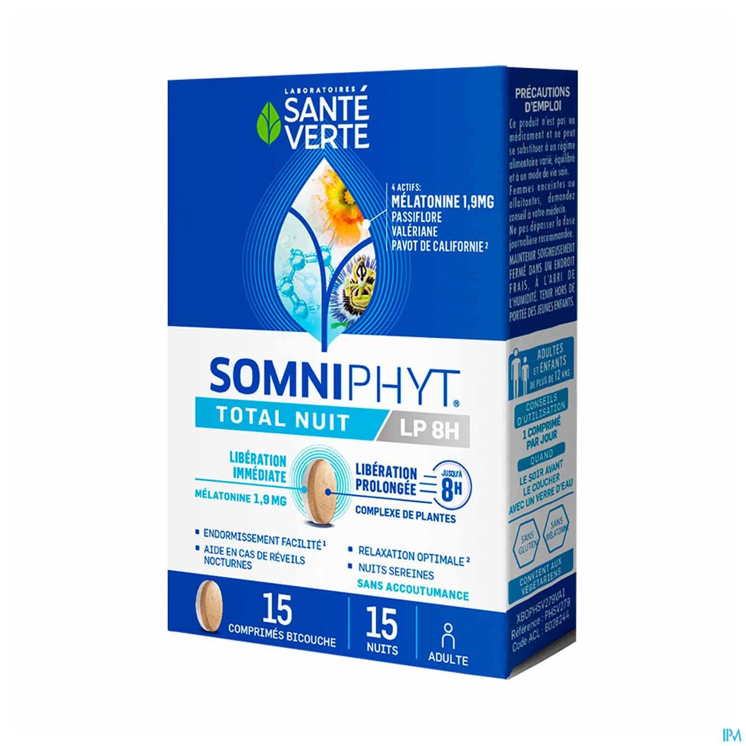 Sante Verte Somniphyt Total Nuit Lp 1mg9 Comprime 15