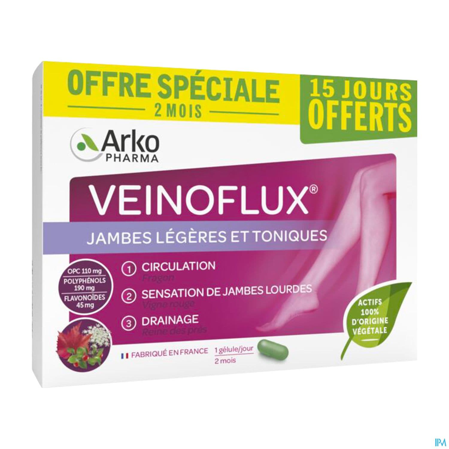 Arkopharma Veinoflux Jambes Legeres Toniques Gelule 60