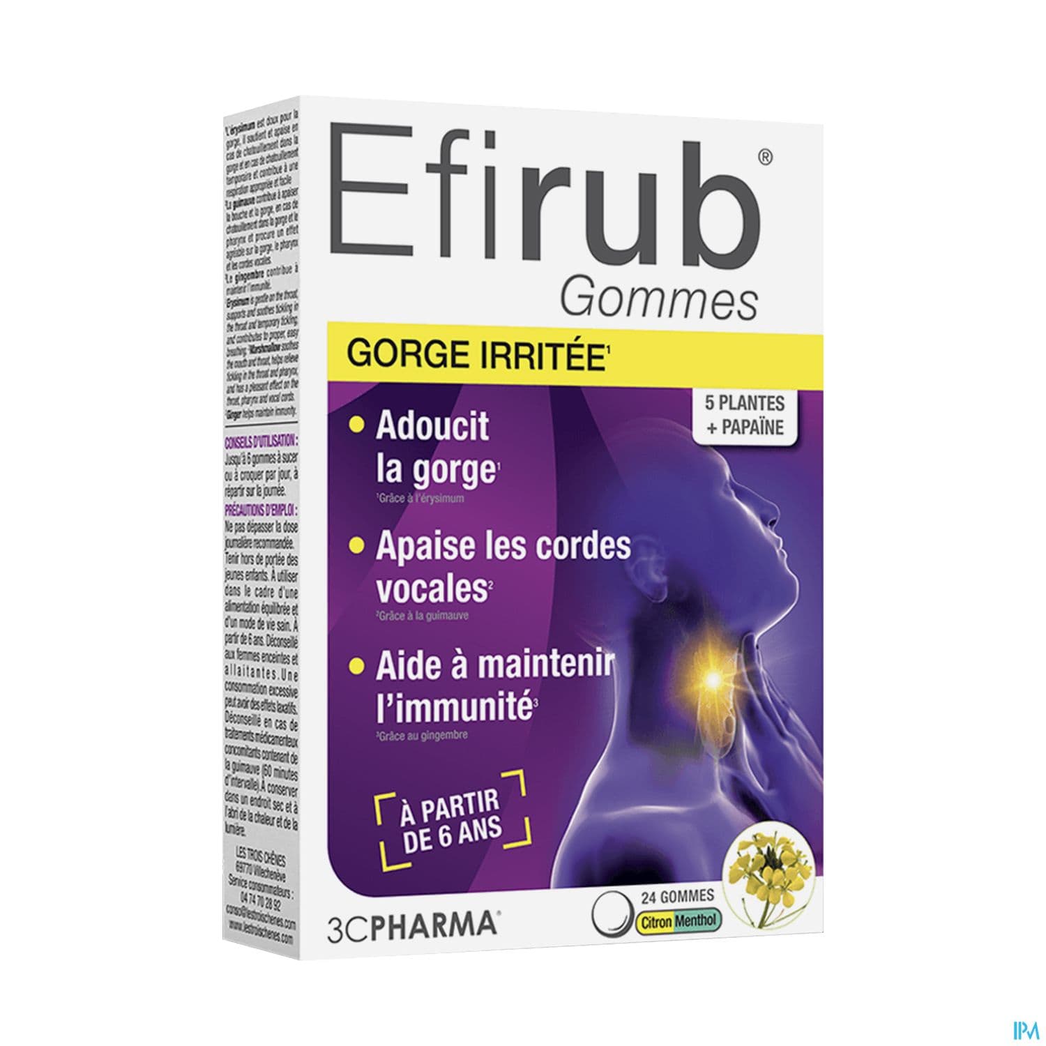 3c Pharma Efirub Gommes Citron 24
