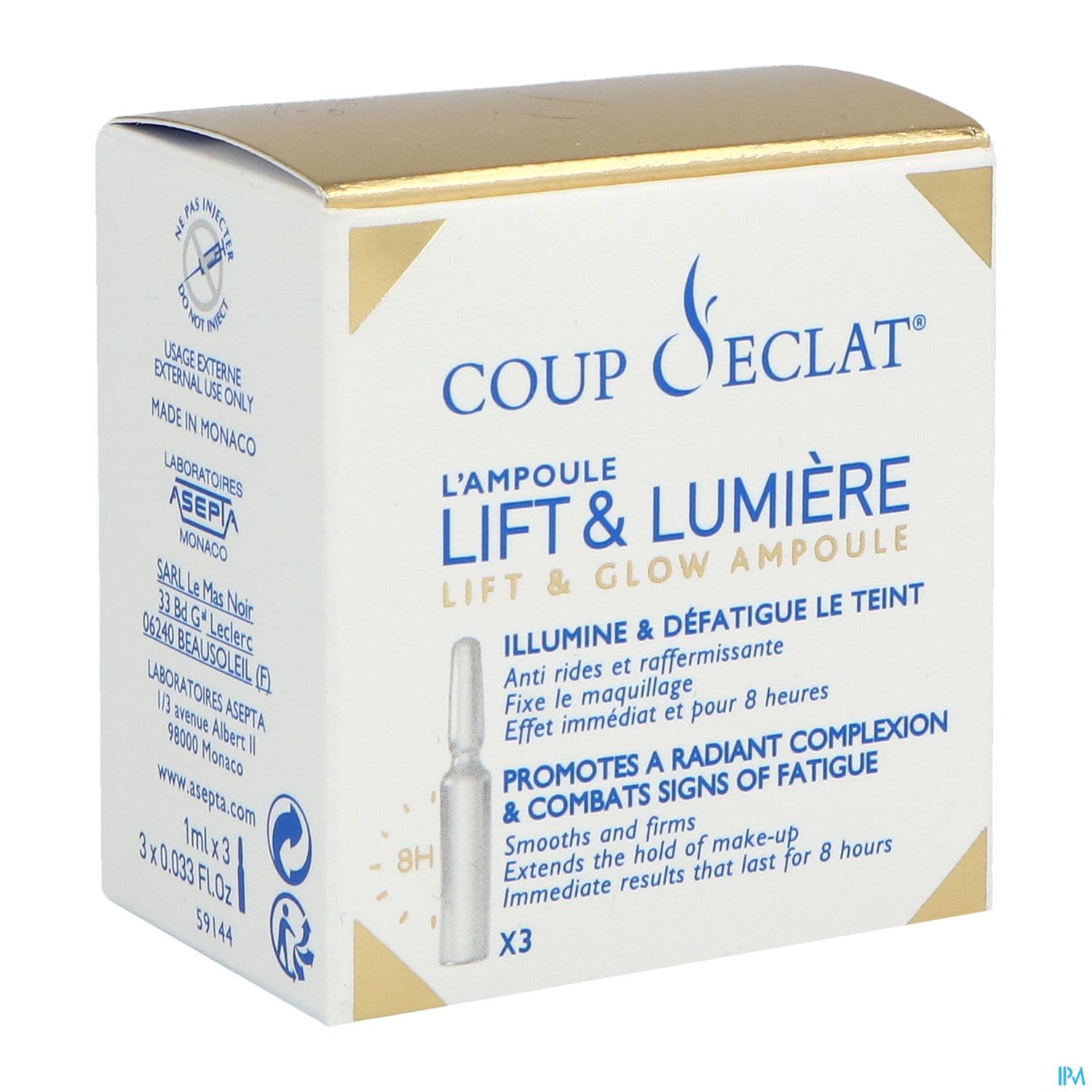 Coup D'eclat Ampoule Lift Lumiere Visage 1ml X 3