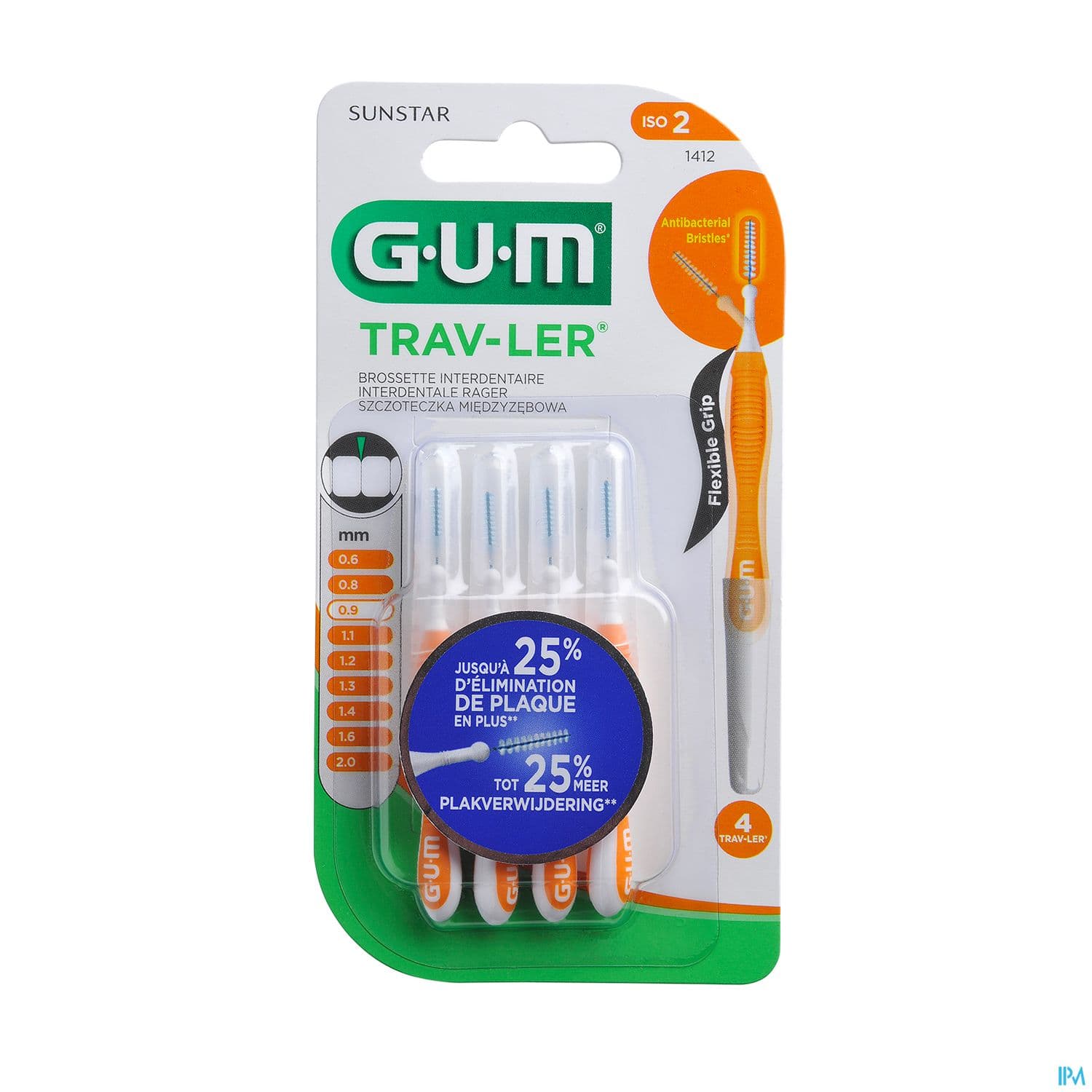 Gum Travler Brossette Interdentaire Cylind 0mm9 X4