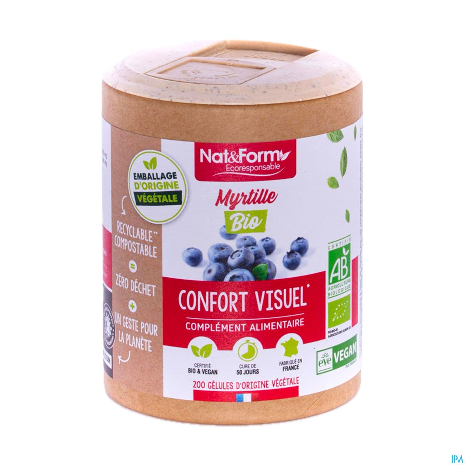 Nat Et Form Ecoresponsable Myrtille Bio Gelule Vegetale 200