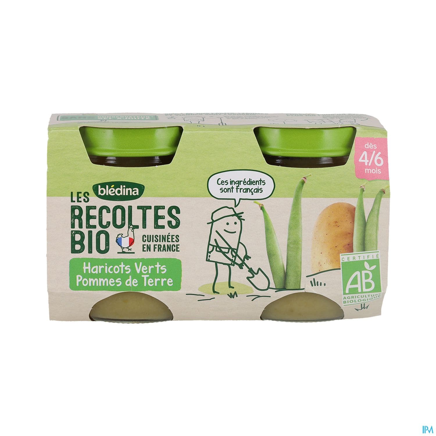 Bledina Les Recoltes Bio Pot Haricot Pommes De Terre 130g X2