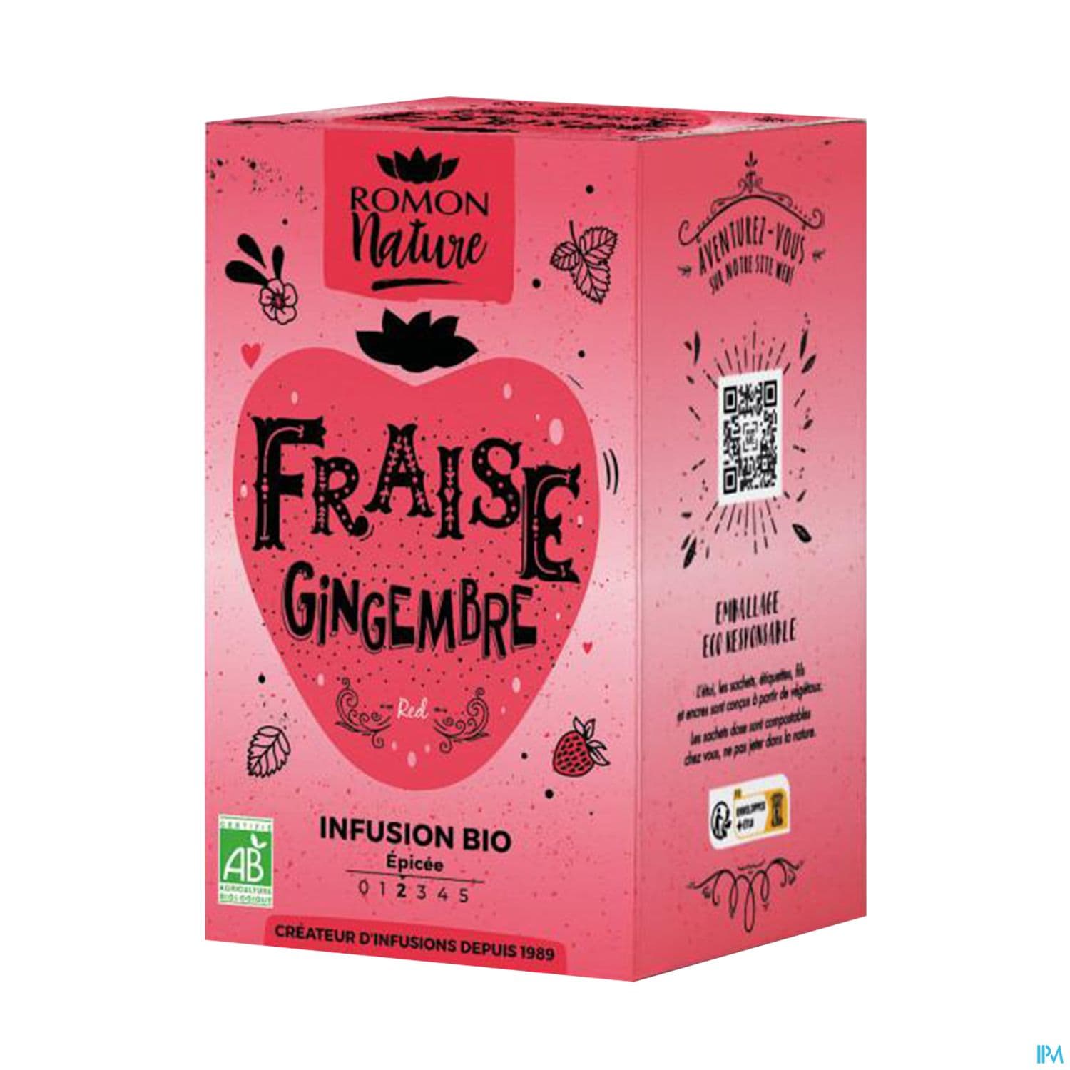 Romon Nature Tisane Plaisir Fraise Gingemb Bio Infusette 1g8 16