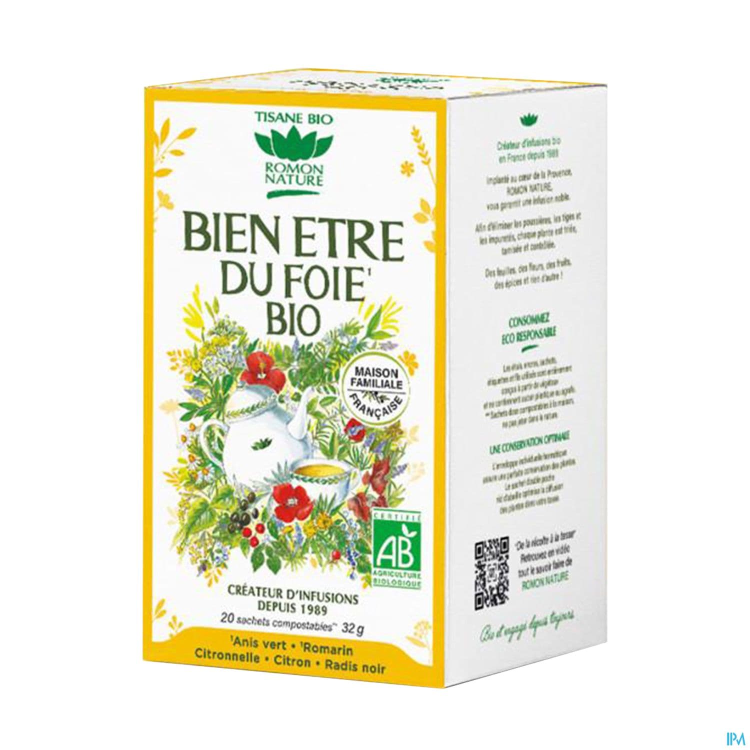 Romon Nature Complexes Bien Etre Foie Bio Infusette 1g6 20