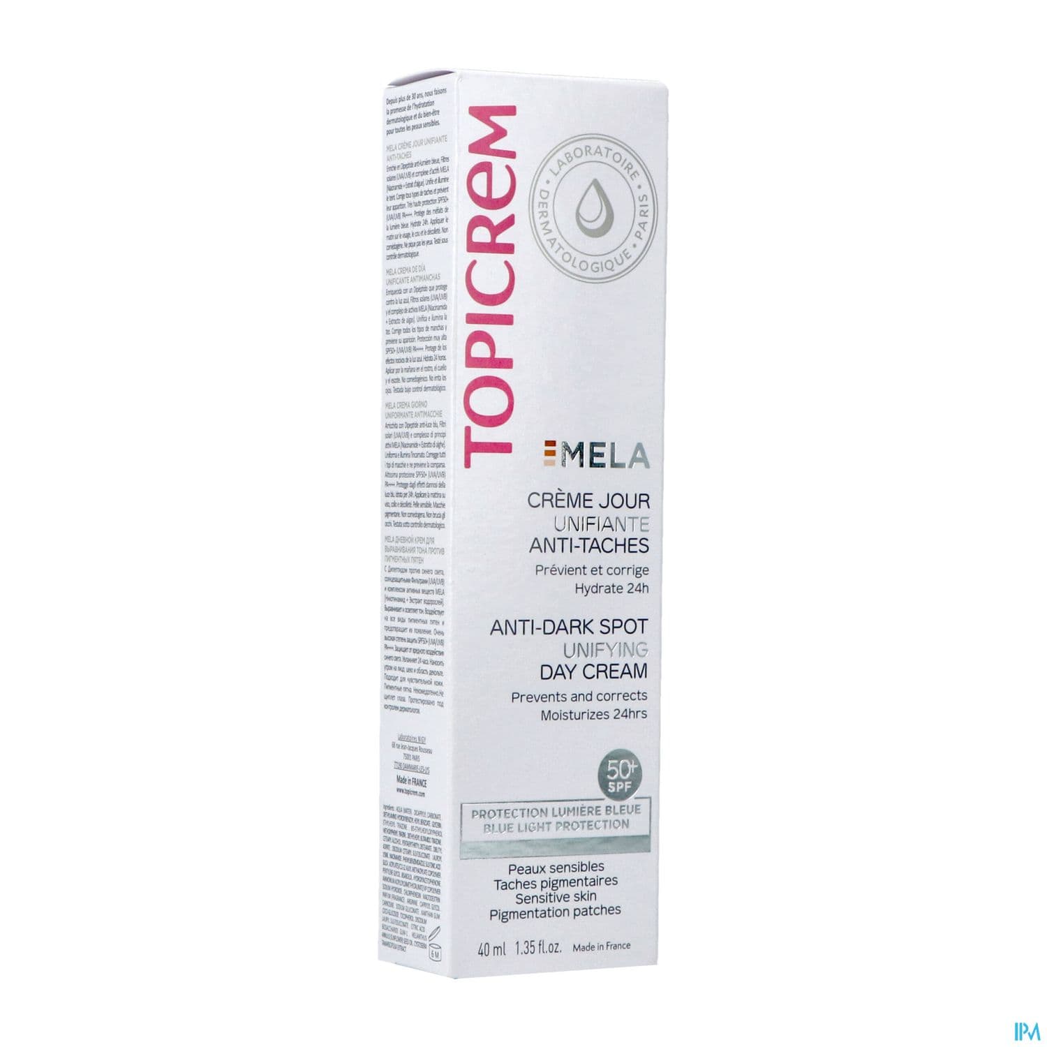 TOPICREM MELA CR A/TACHE 50+ 40ML