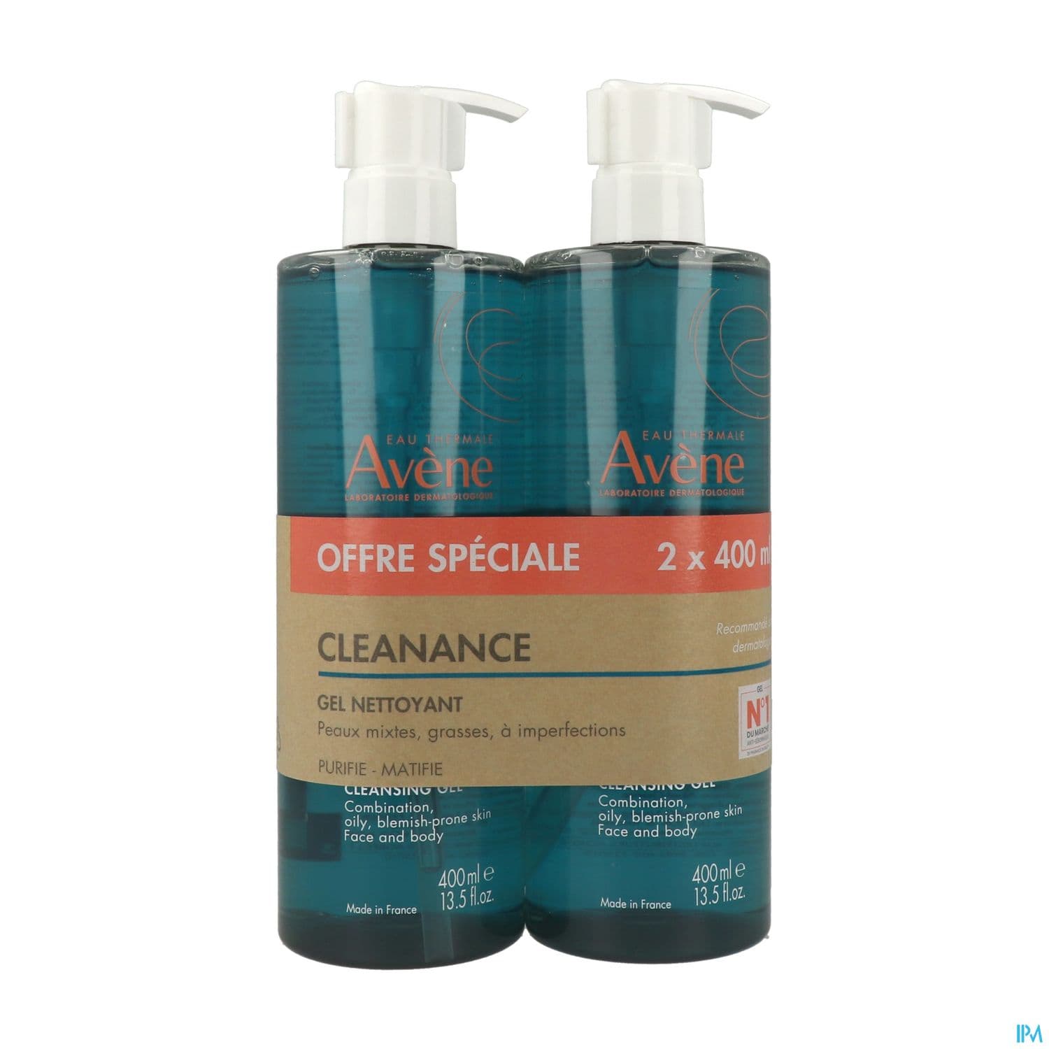 Eau Thermale Avene Cleanance Gel Nettoyant 400ml X2