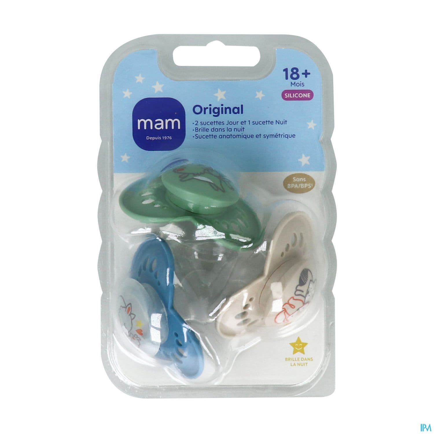 SUCET MAM ORIGIN BLEU SIL18+M X3