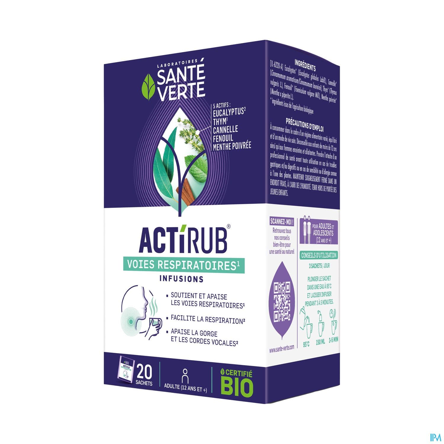 Sante Verte Actirub Tisane Respiratoire Bio Infusette 20