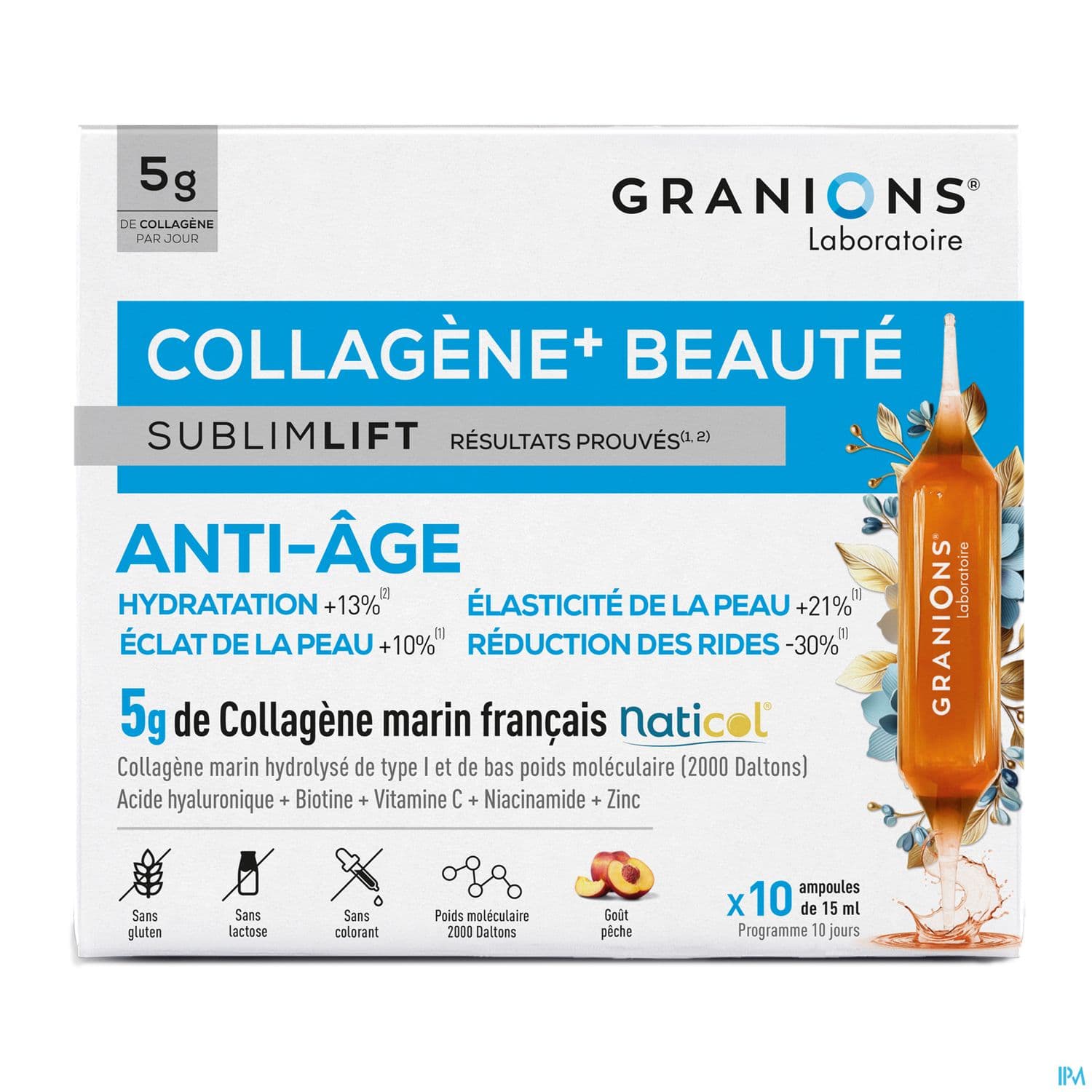 Granions Collagene+ Beaute Sublimlift Peche Ampoule 15ml 10