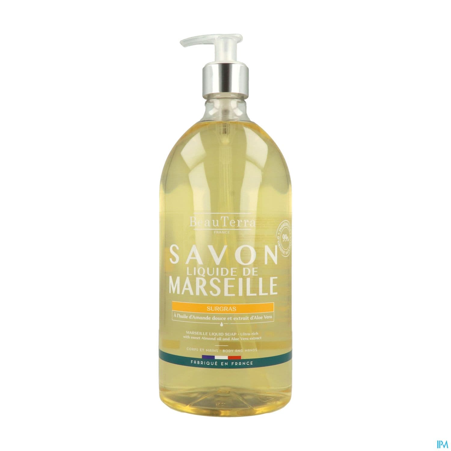 Beauterra Savon Liquide De Marseille Surgras Amande Douce 1l