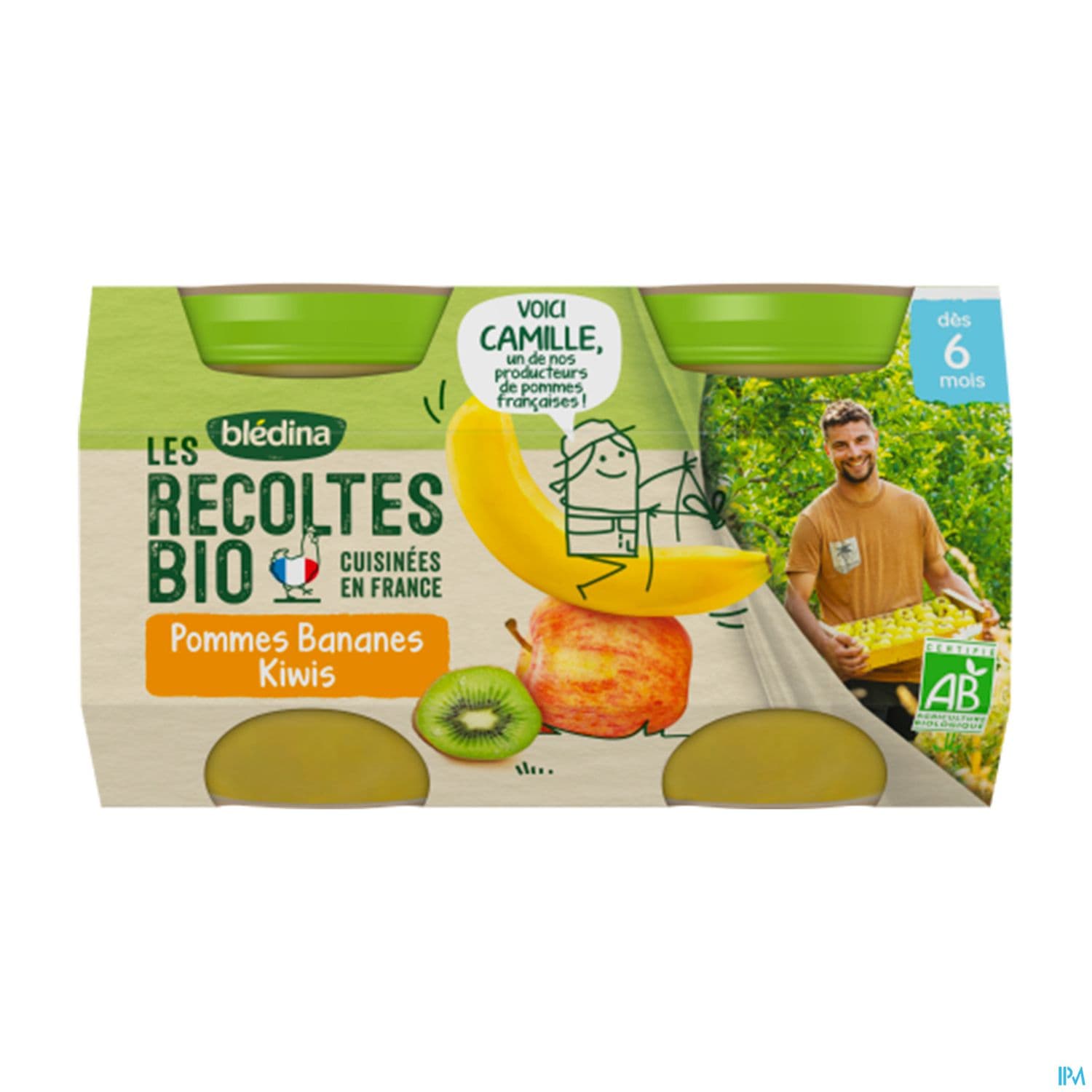 BLEDINA REC BIO POM/BAN/KIWI130GX2