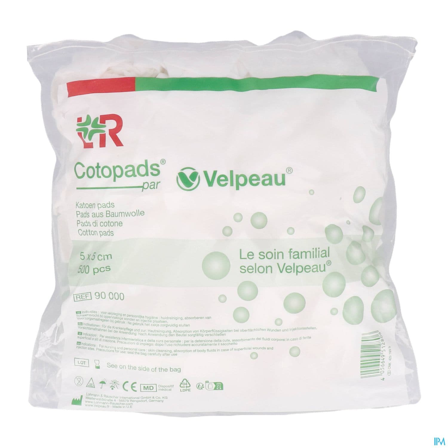 Velpeau Cotopads Carre Coton 5cm X 5cm 500