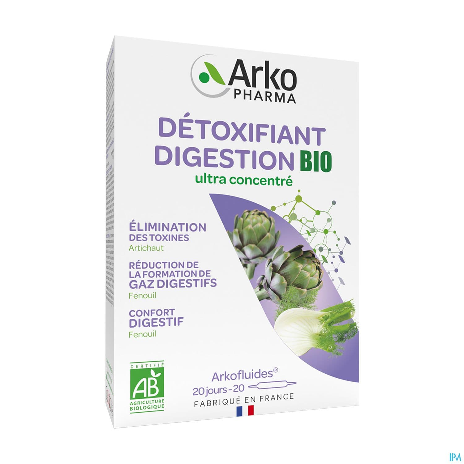 Arkopharma Arkofluides Bio Artichaut Fenouil Ampoule Buvable 10ml 20