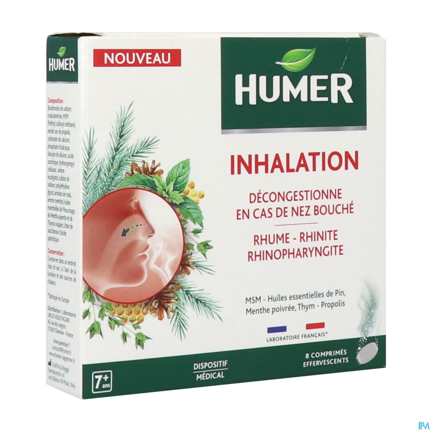 Humer Inhalation Nez Bouche Comprime Effervescents Pour Inhalation X8